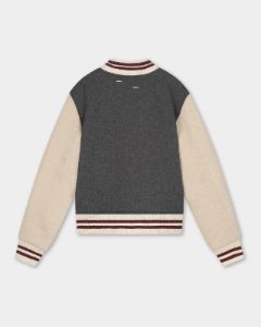 Varsity Jacket Dark Grey / Off White sold by Filling Pieces
