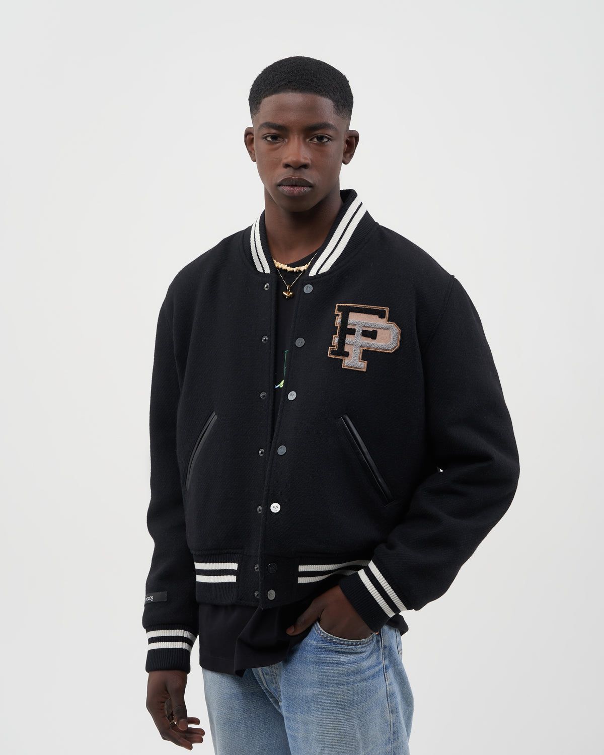 Varsity Jacket Black sold by Filling Pieces