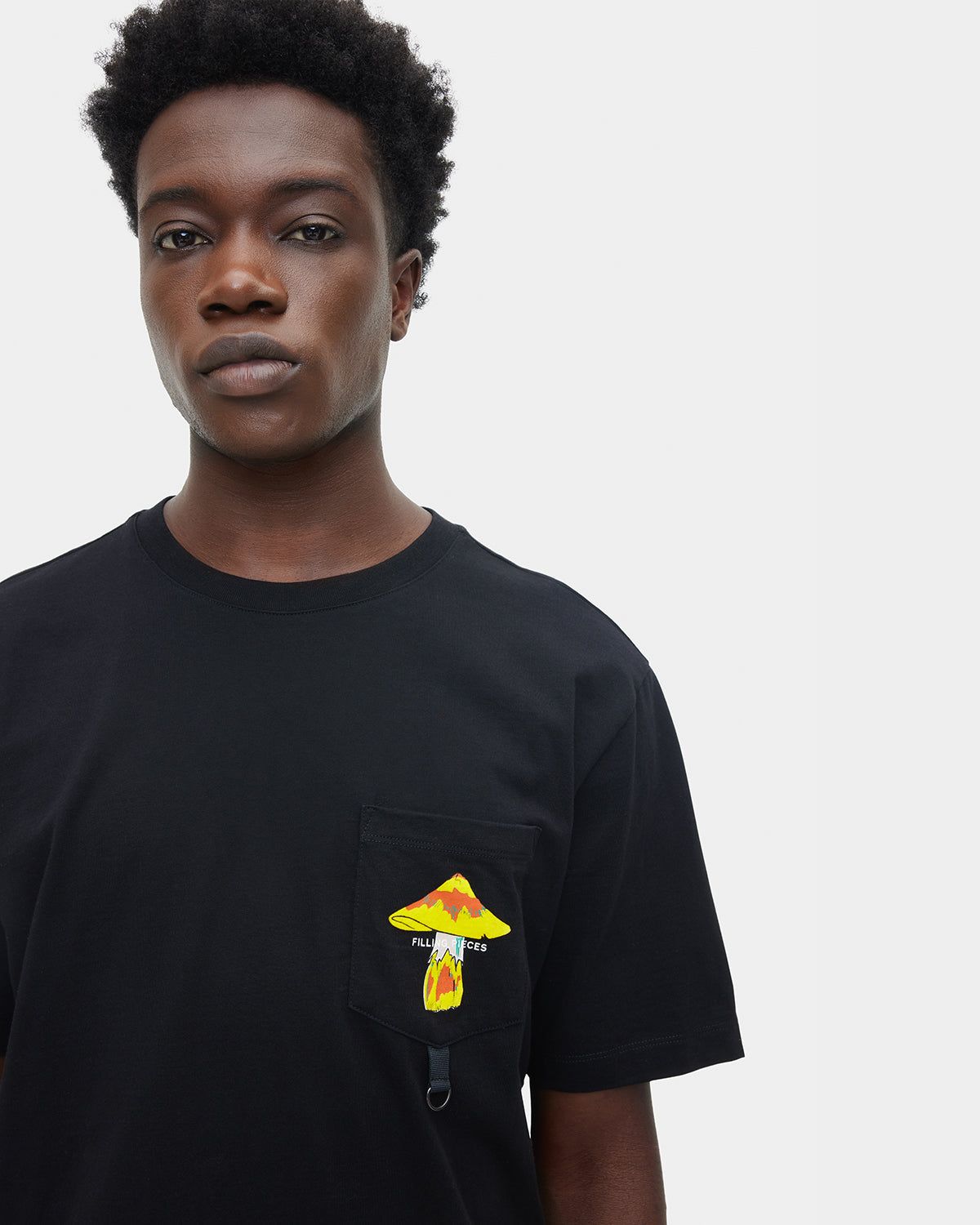 Pocket T-shirt Mushrooms Black sold by Filling Pieces product image thumbnail 4