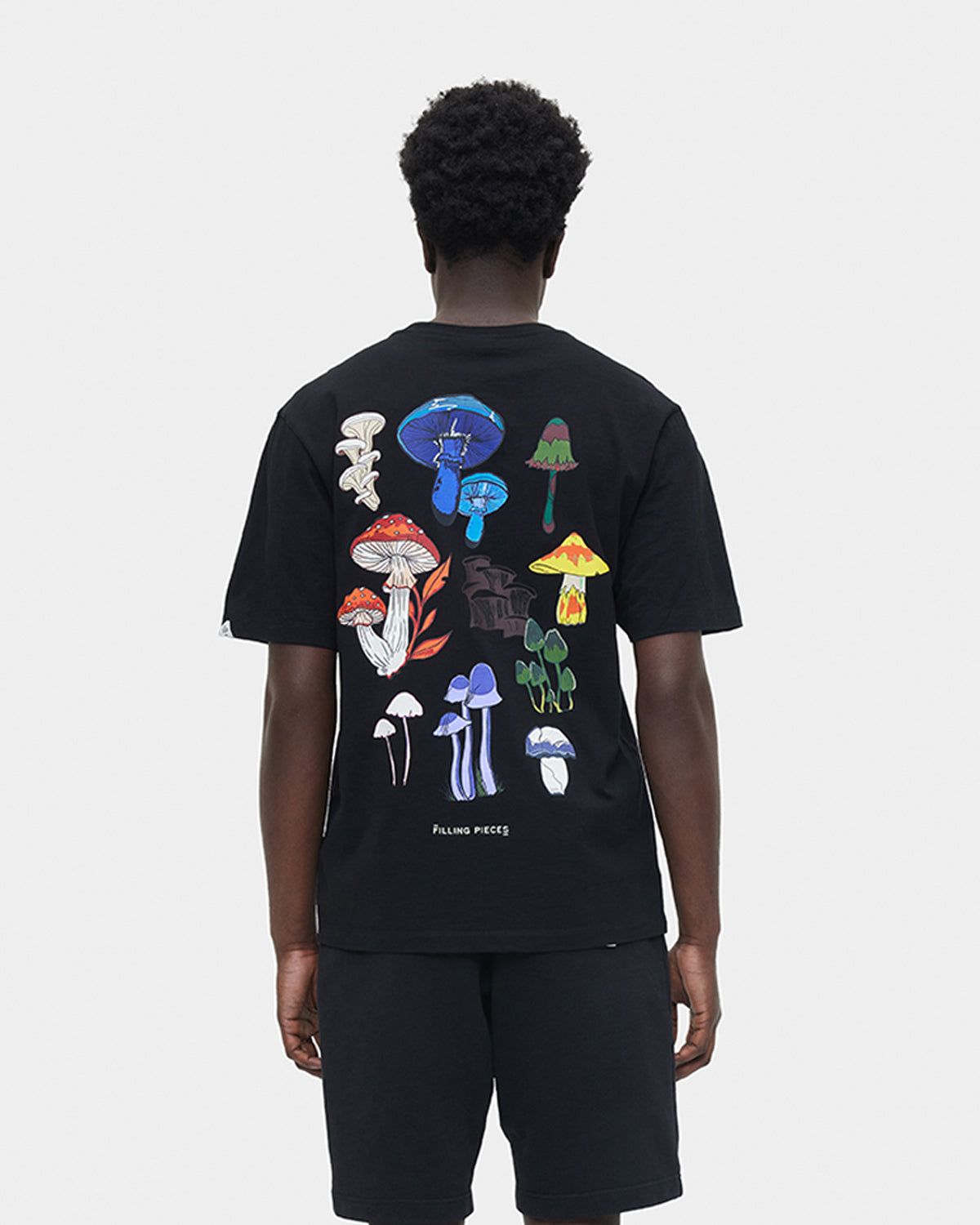 Pocket T-shirt Mushrooms Black sold by Filling Pieces