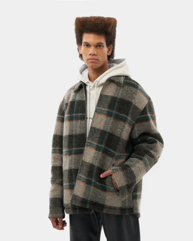 Flannel Jacket Green Melange sold by Filling Pieces