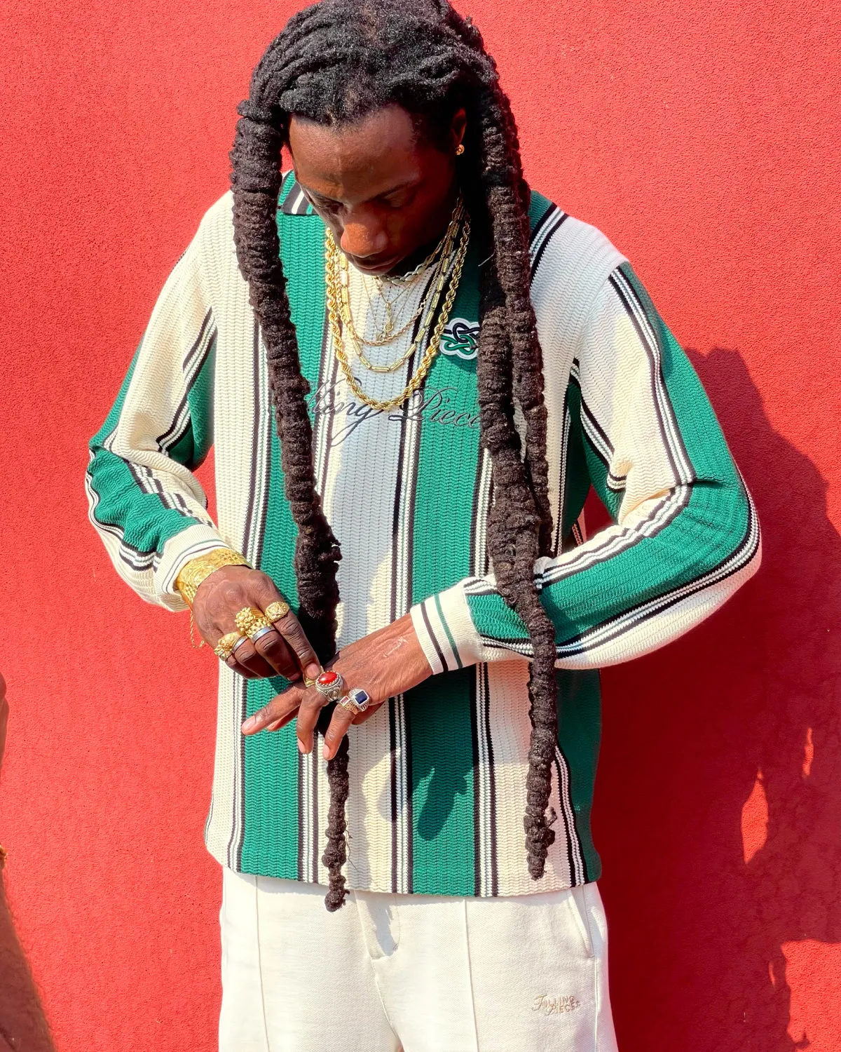 Knit Football Jersey Green sold by Filling Pieces product image thumbnail 4