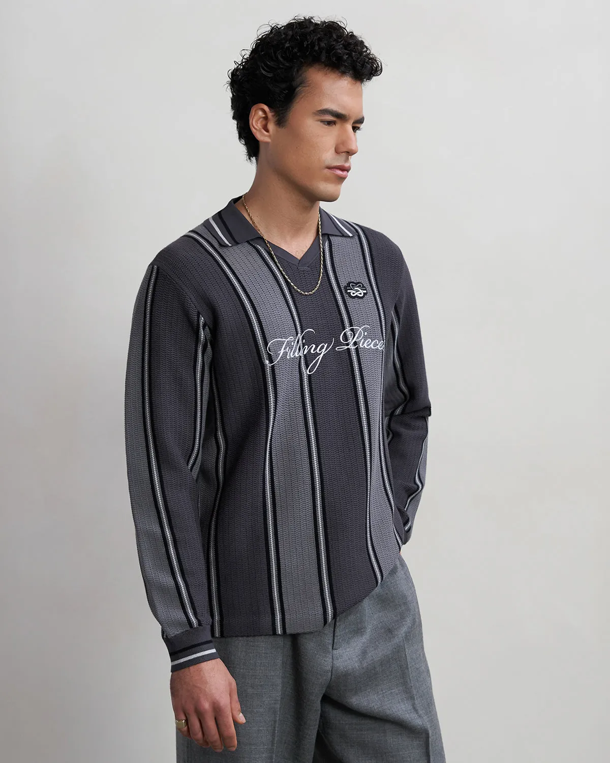 Knit Football Jersey Black / Grey sold by Filling Pieces product image thumbnail 4