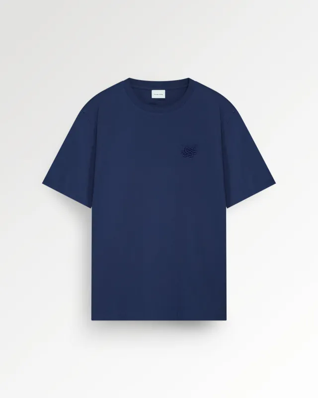 T-shirt Embroidered Knot Navy sold by Filling Pieces