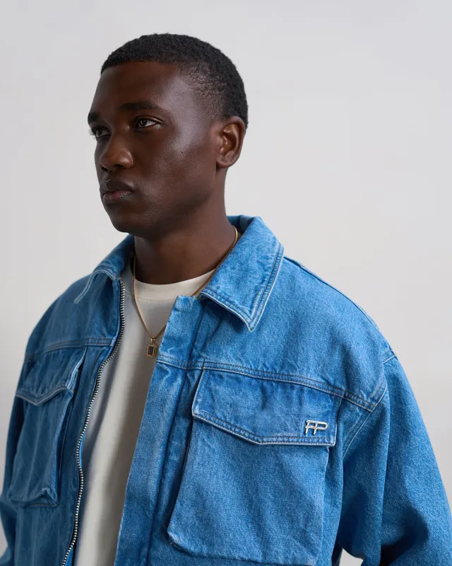 Denim Jacket Washed Indigo sold by Filling Pieces