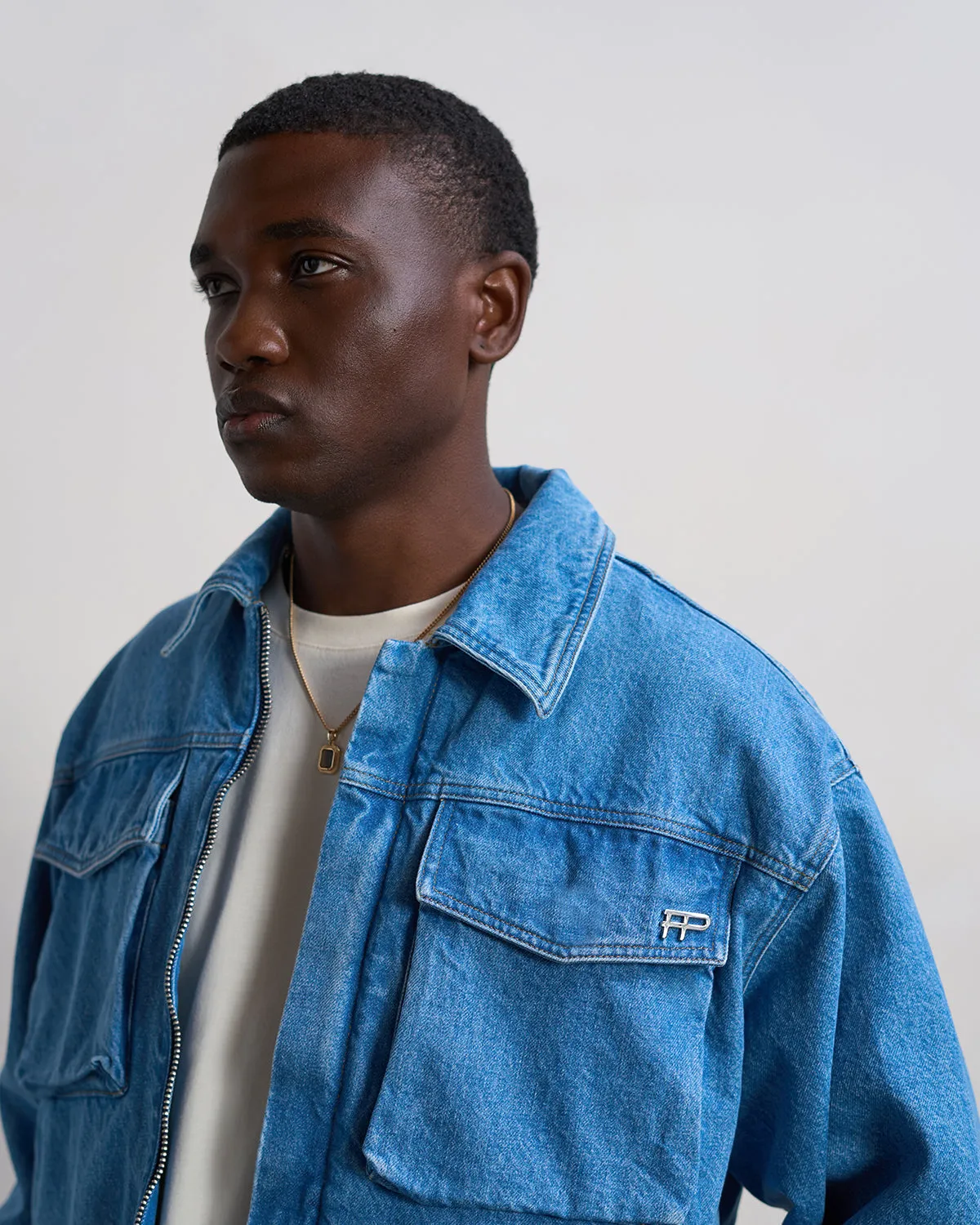 Denim Jacket Washed Indigo sold by Filling Pieces