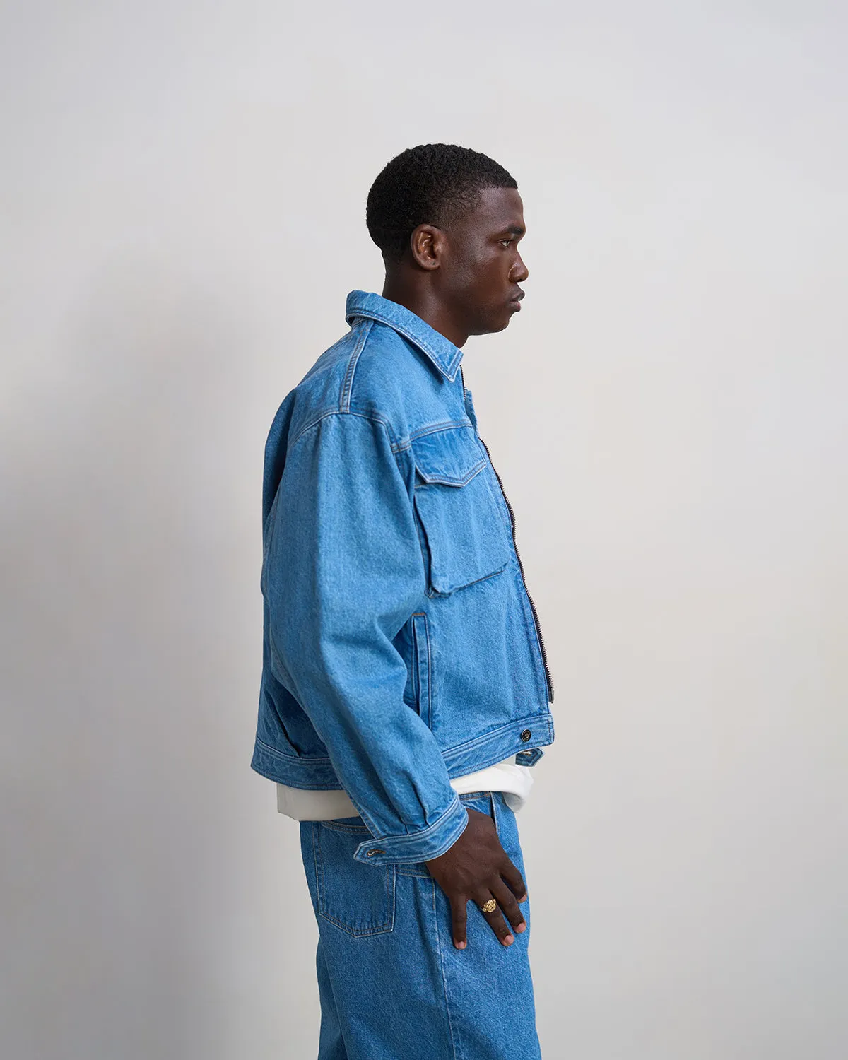 Denim Jacket Washed Indigo sold by Filling Pieces product image thumbnail 3