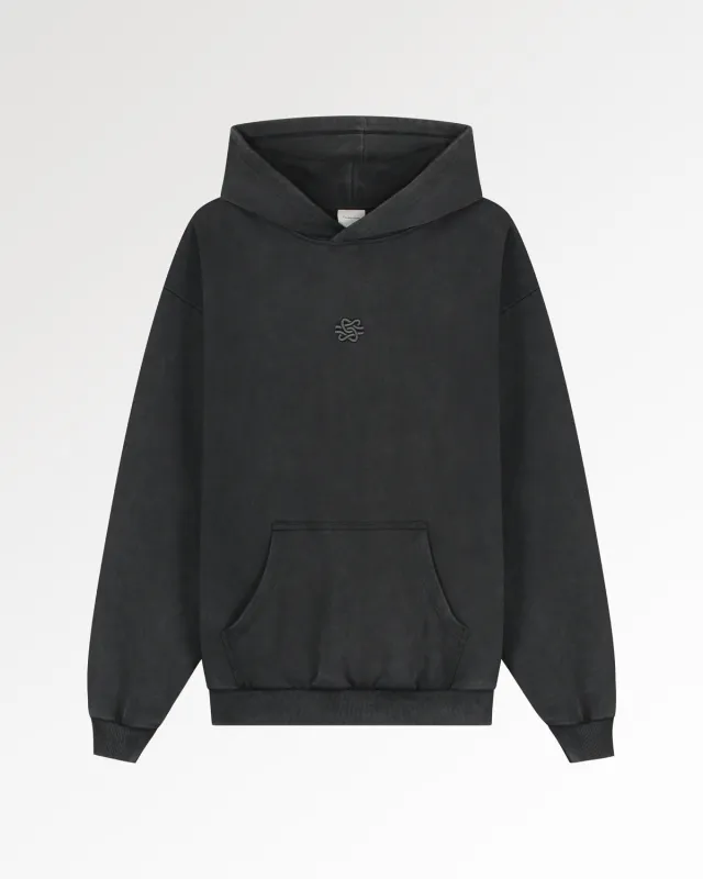 Hoodie Boxy Embroidered Vintage Black sold by Filling Pieces