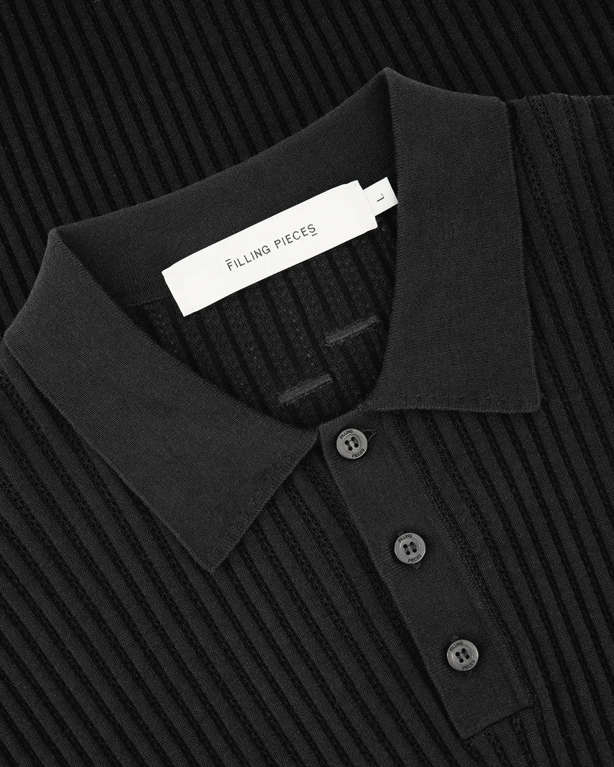 Fine Knit Polo All Black sold by Filling Pieces product image thumbnail 3