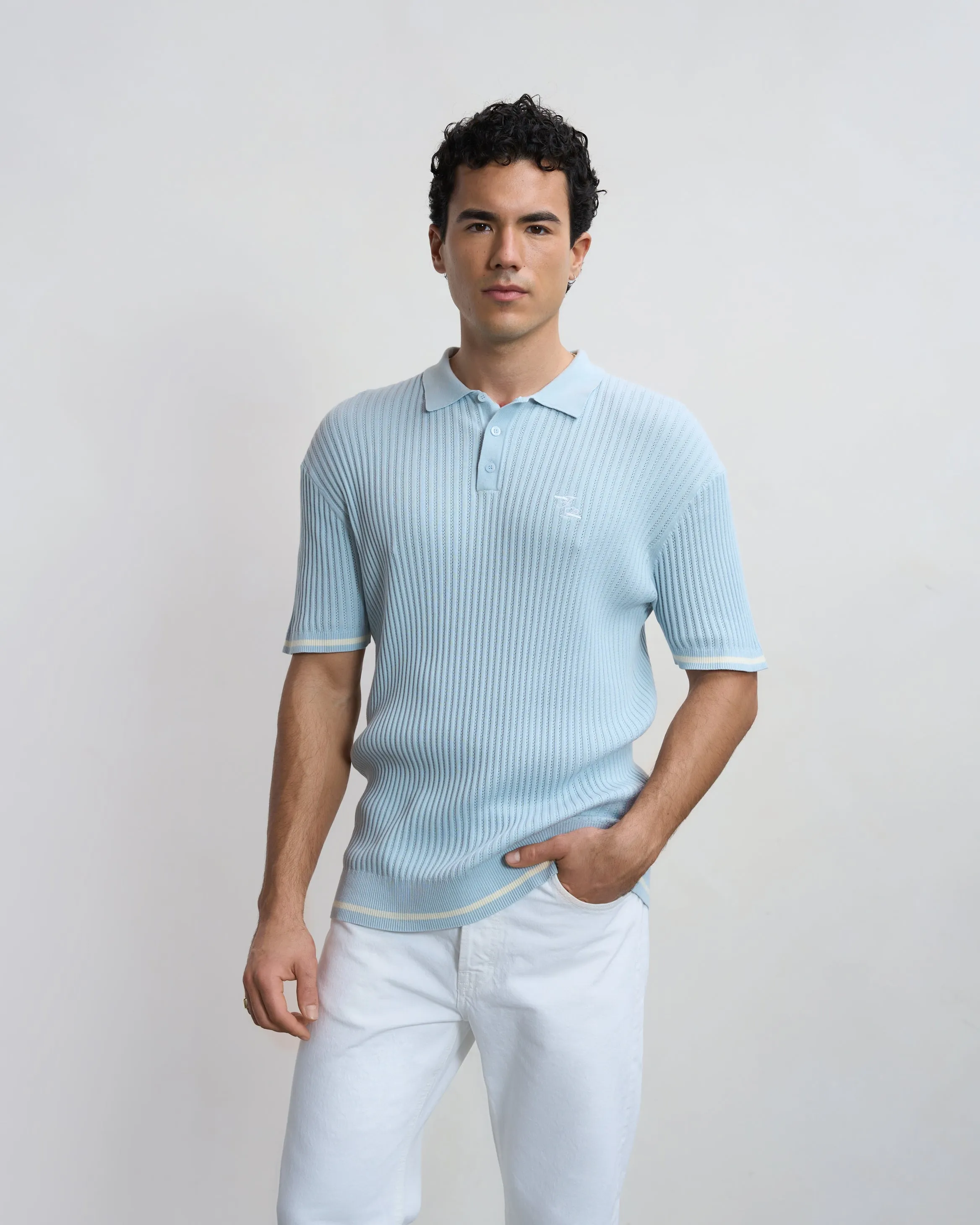 Fine Knit Polo Skyway sold by Filling Pieces product image thumbnail 4