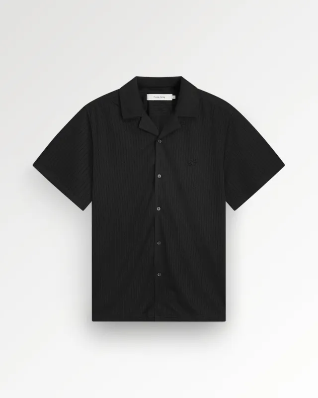 Resort Shirt Mesh Black made by Filling Pieces