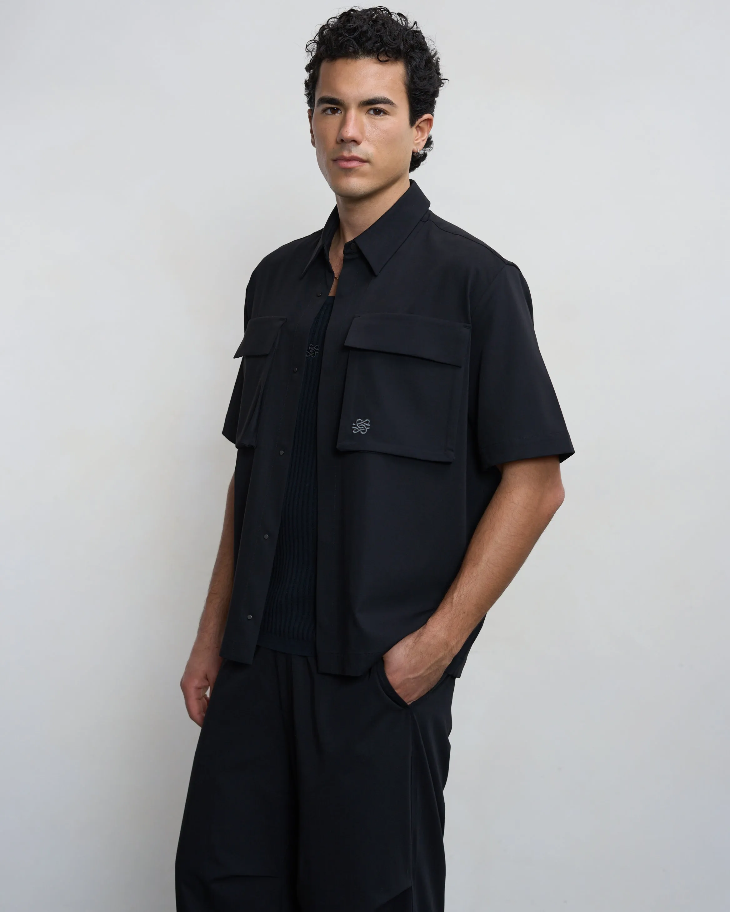 Resort Shirt Drapy Black sold by Filling Pieces product image thumbnail 4