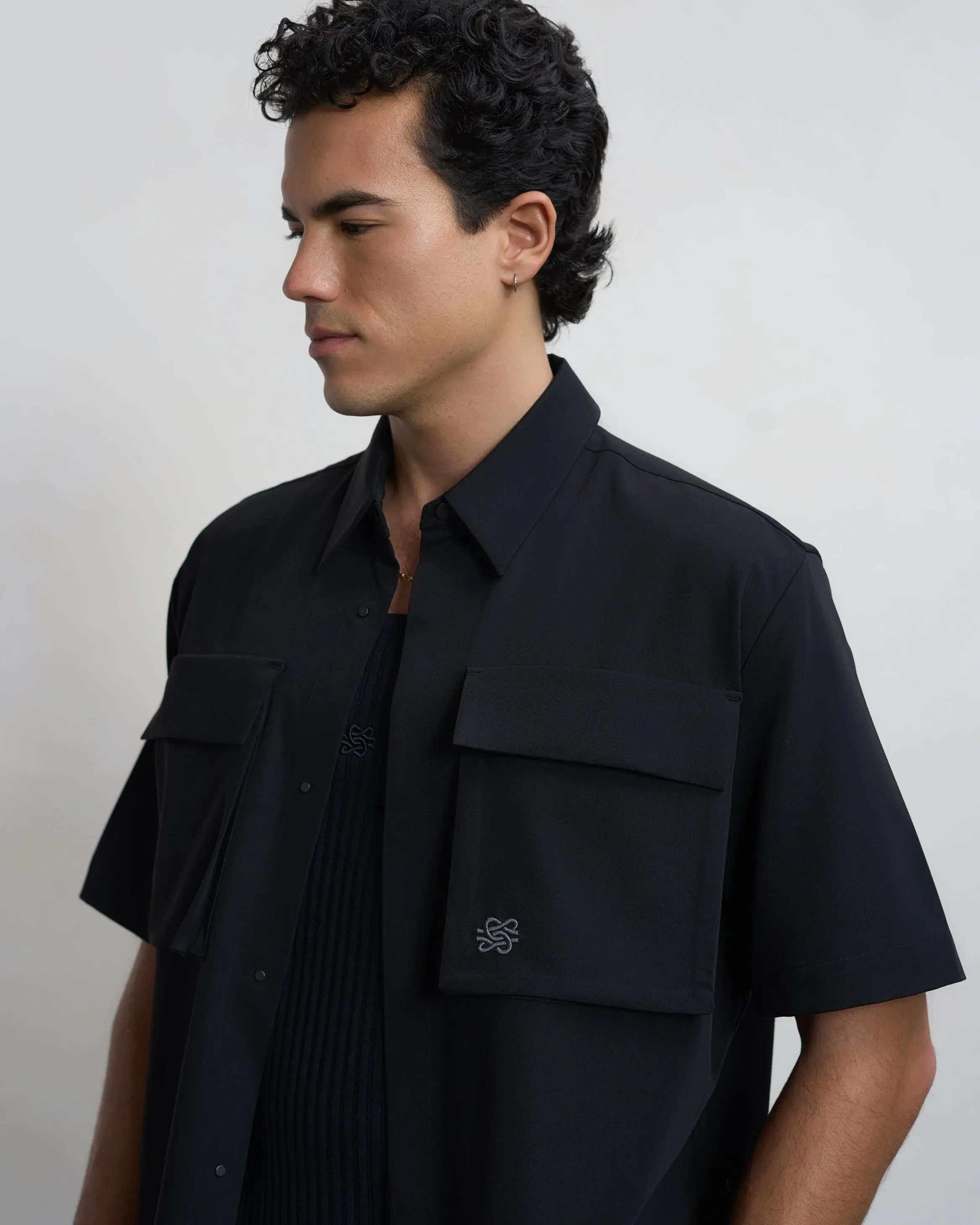 Resort Shirt Drapy Black sold by Filling Pieces product image thumbnail 5
