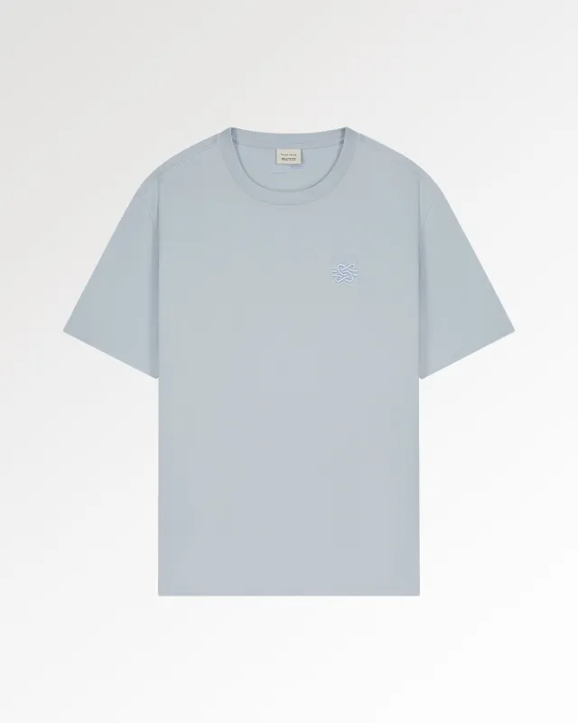 T-Shirt Embroidered Knot Celestial Blue made by Filling Pieces