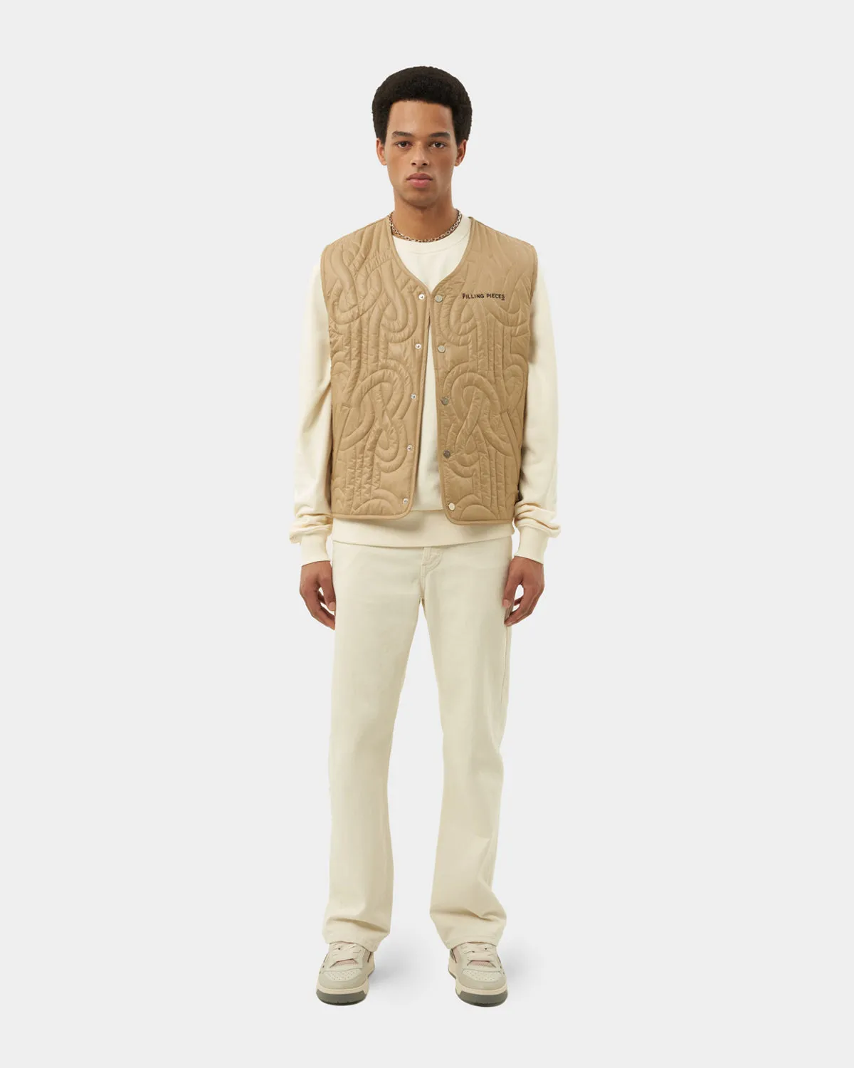 [NOTHING WRITTEN] Michelin puffer vest (Beige) ☆送料込☆ AndersVest_NPF_3851_Stone_3_gr