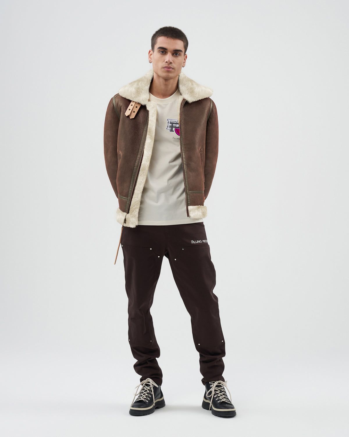 Studio Shearling Jacket Schott Camel | Parallel