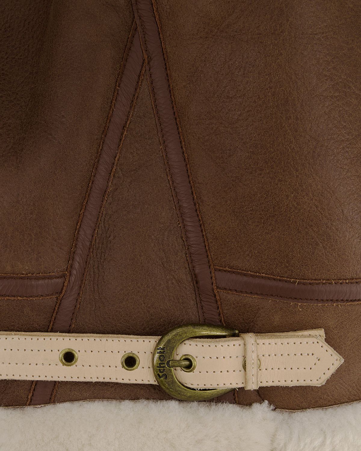 Studio Shearling Jacket Schott Camel sold by Filling Pieces product image thumbnail 6