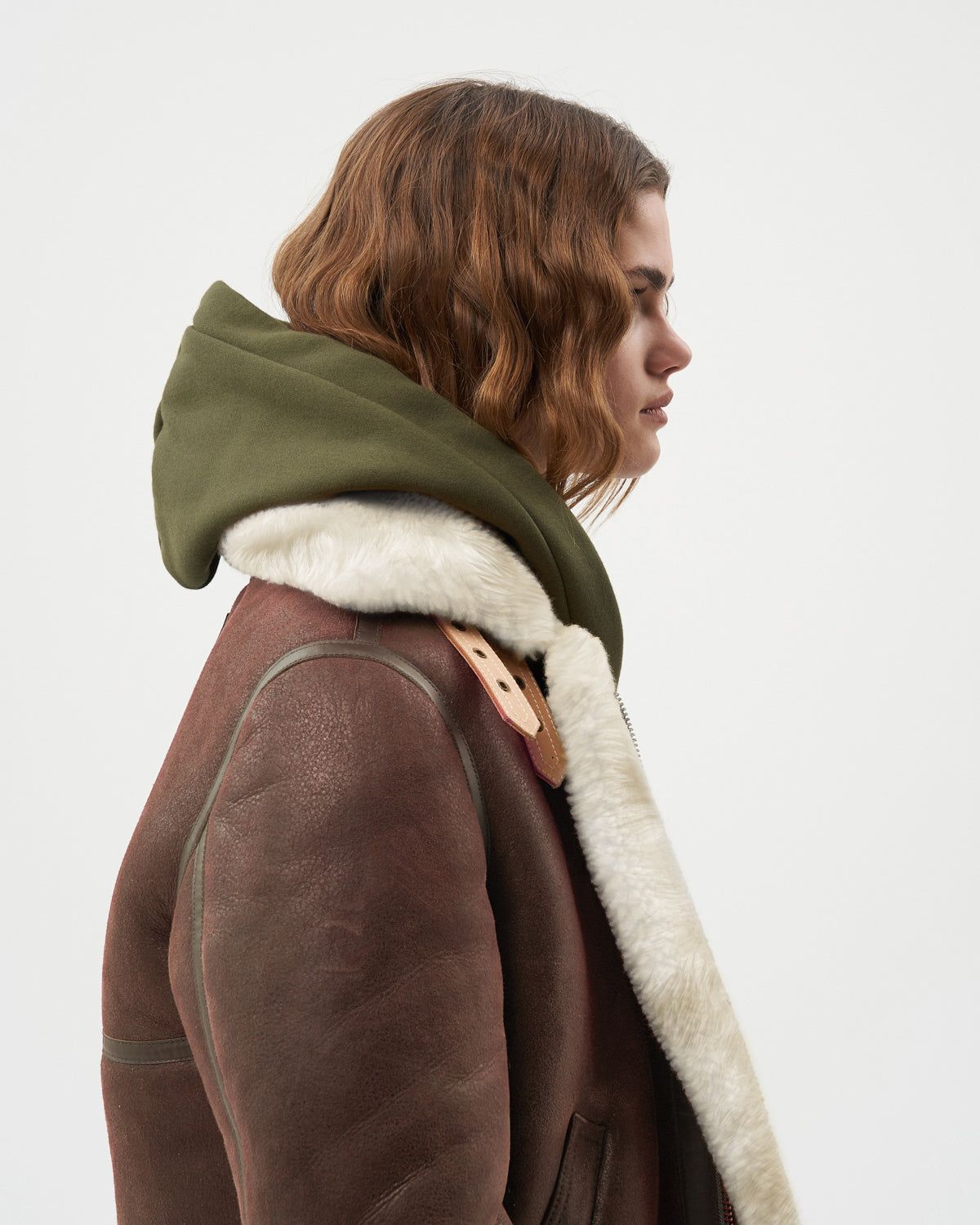Studio Shearling Jacket Schott Camel sold by Filling Pieces product image thumbnail 13