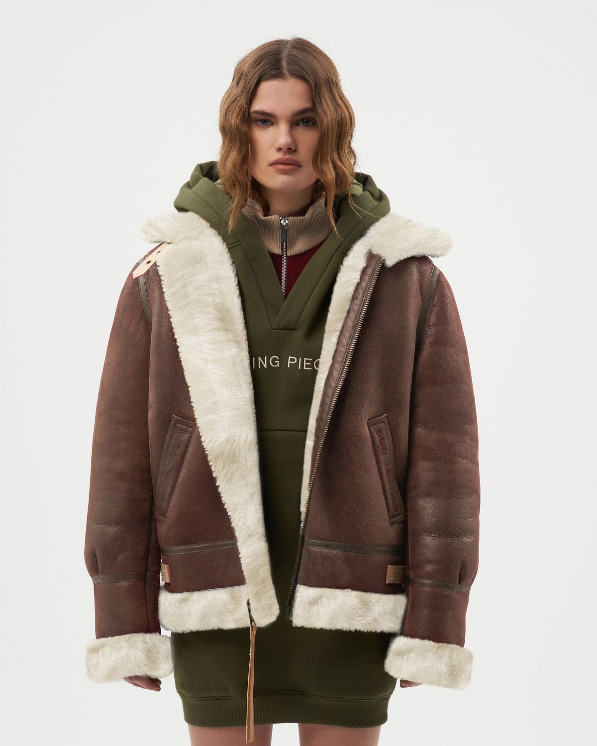 Studio Shearling Jacket Schott Camel sold by Filling Pieces product image thumbnail 11
