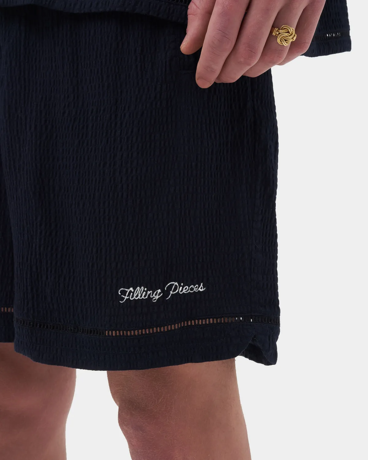 Resort Shorts Seersucker Navy sold by Filling Pieces product image thumbnail 3