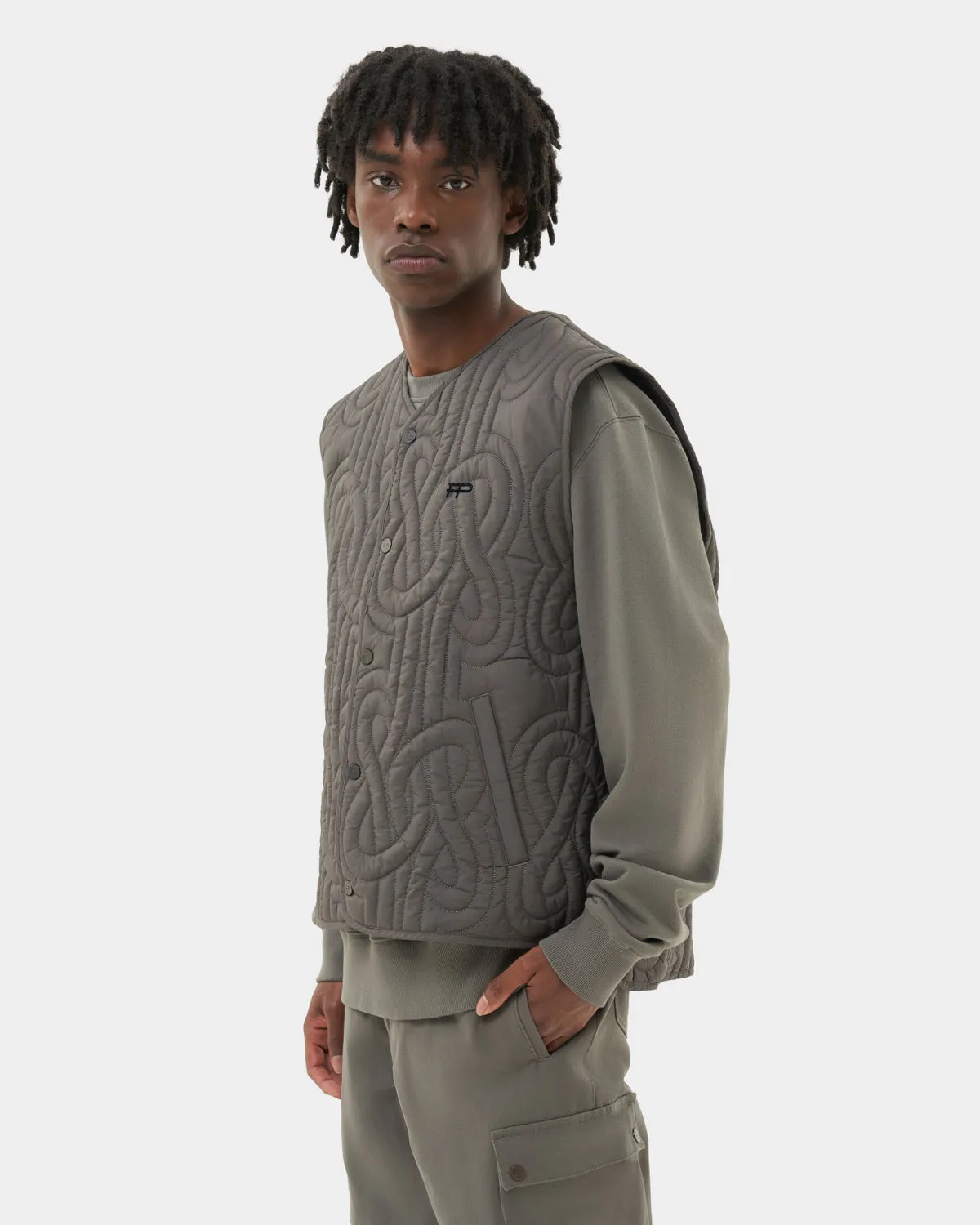 Puffer Vest Gunmetal sold by Filling Pieces product image thumbnail 2