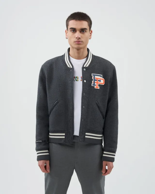 Varsity Jacket Dark Grey sold by Filling Pieces