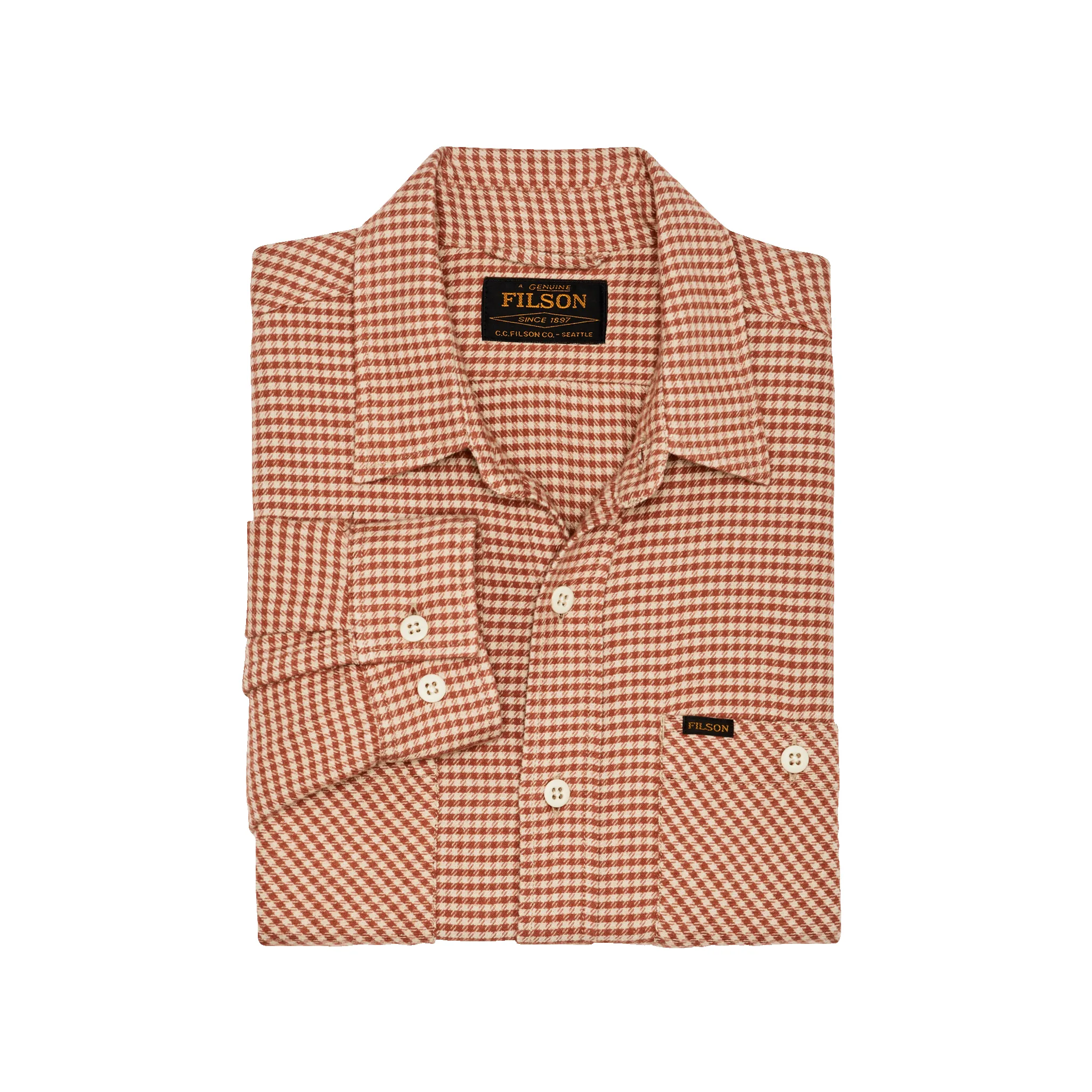 The Rangeland Flannel Shirt - Salmon / Oat Houndstooth sold by Filson product image thumbnail 3