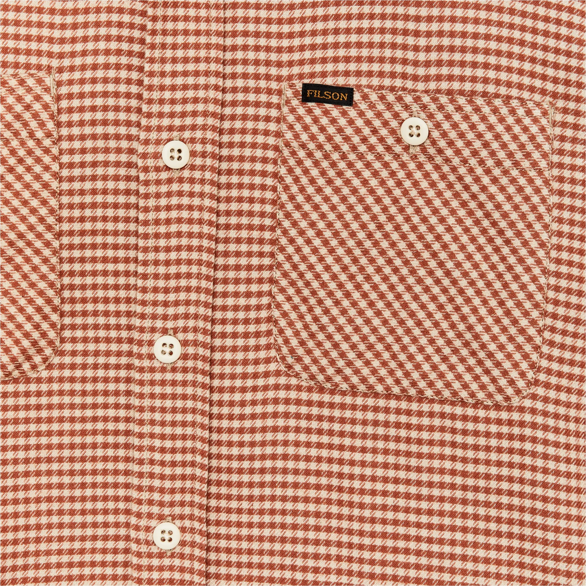 The Rangeland Flannel Shirt - Salmon / Oat Houndstooth sold by Filson product image thumbnail 5