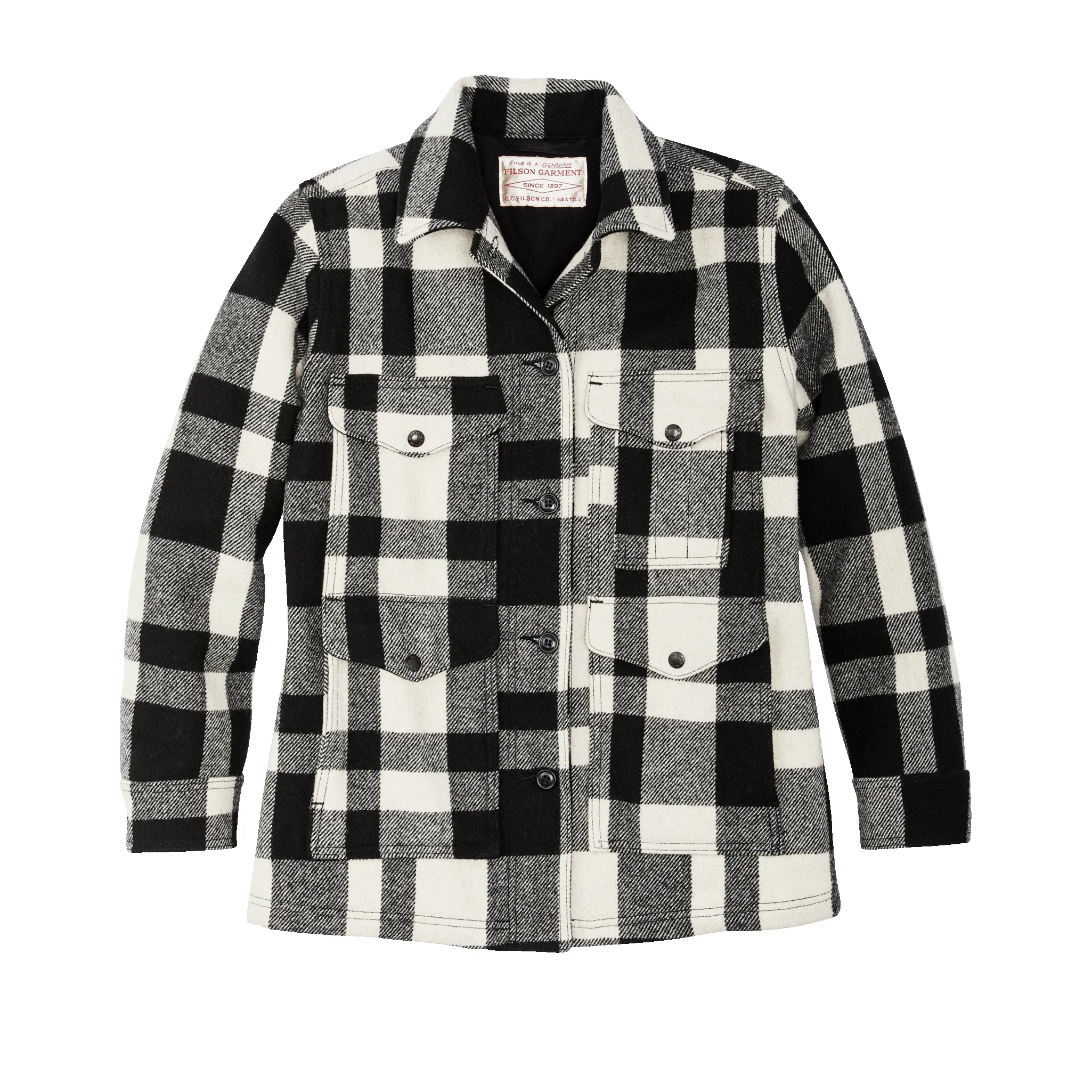 Women's Mackinaw Cruiser - Natural / Black Heritage Plaid sold by Filson