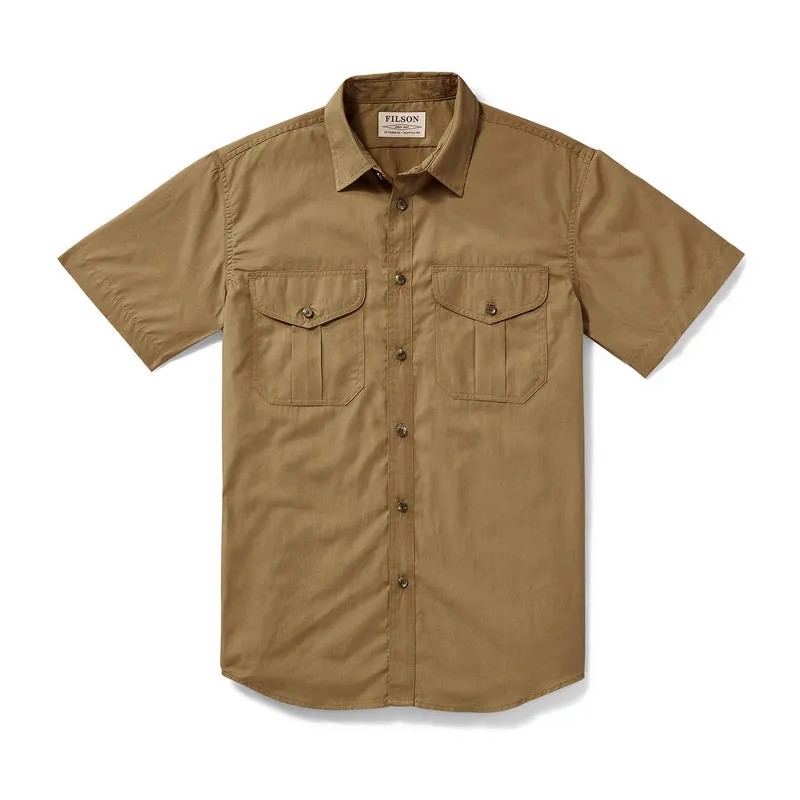 Filson's Short Sleeve Feather Cloth Shirt - Rugged Tan sold by Filson