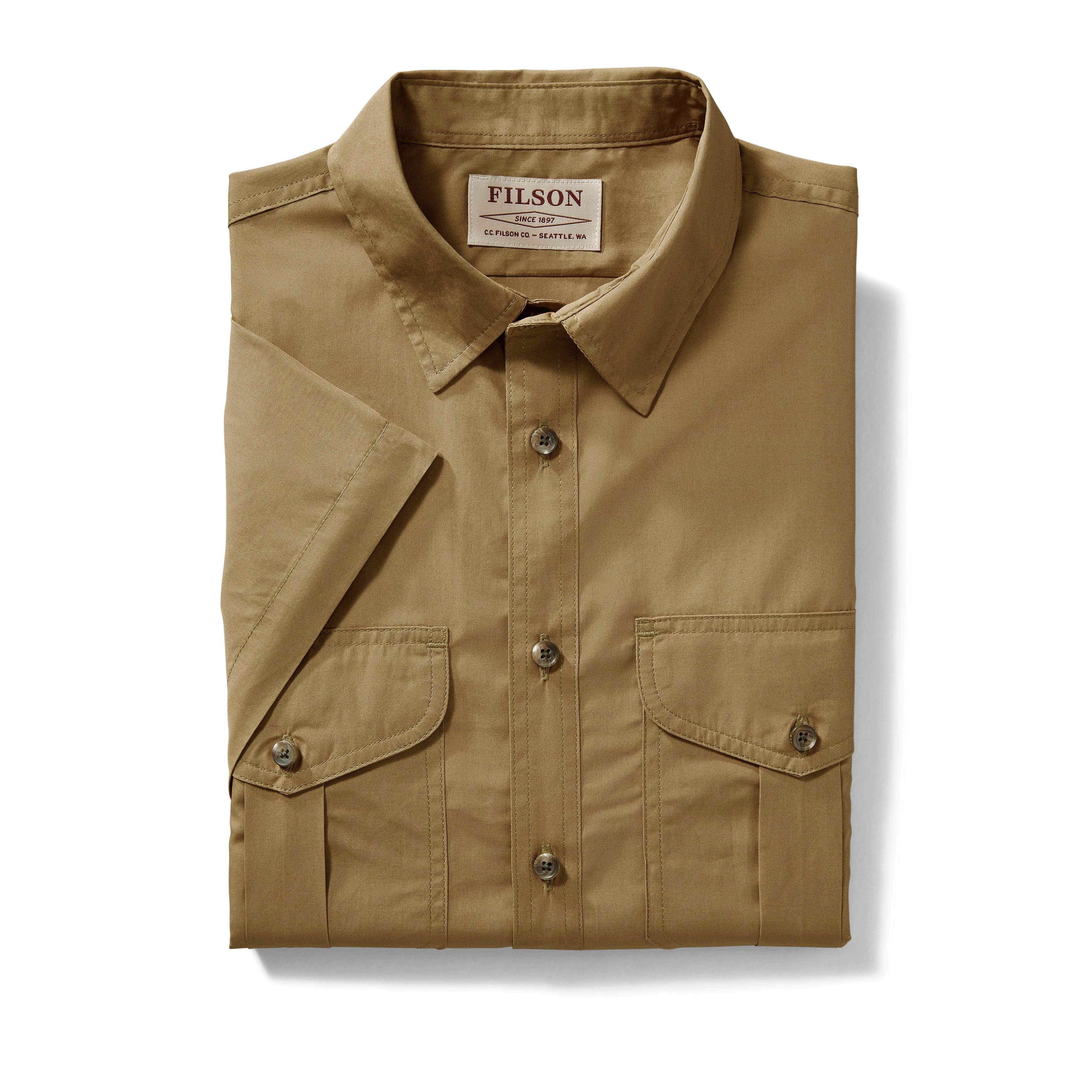 Filson's Short Sleeve Feather Cloth Shirt - Rugged Tan sold by Filson product image thumbnail 2