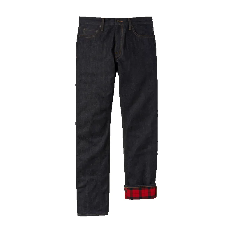 Rail-splitter Lined Jeans - Raw Indigo / Red Black made by Filson