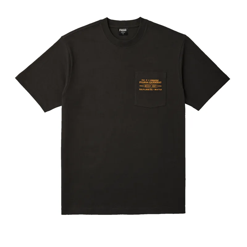 Short Sleeve Embroidered Pocket T-shirt - Faded Black Gold Diamond sold by Filson