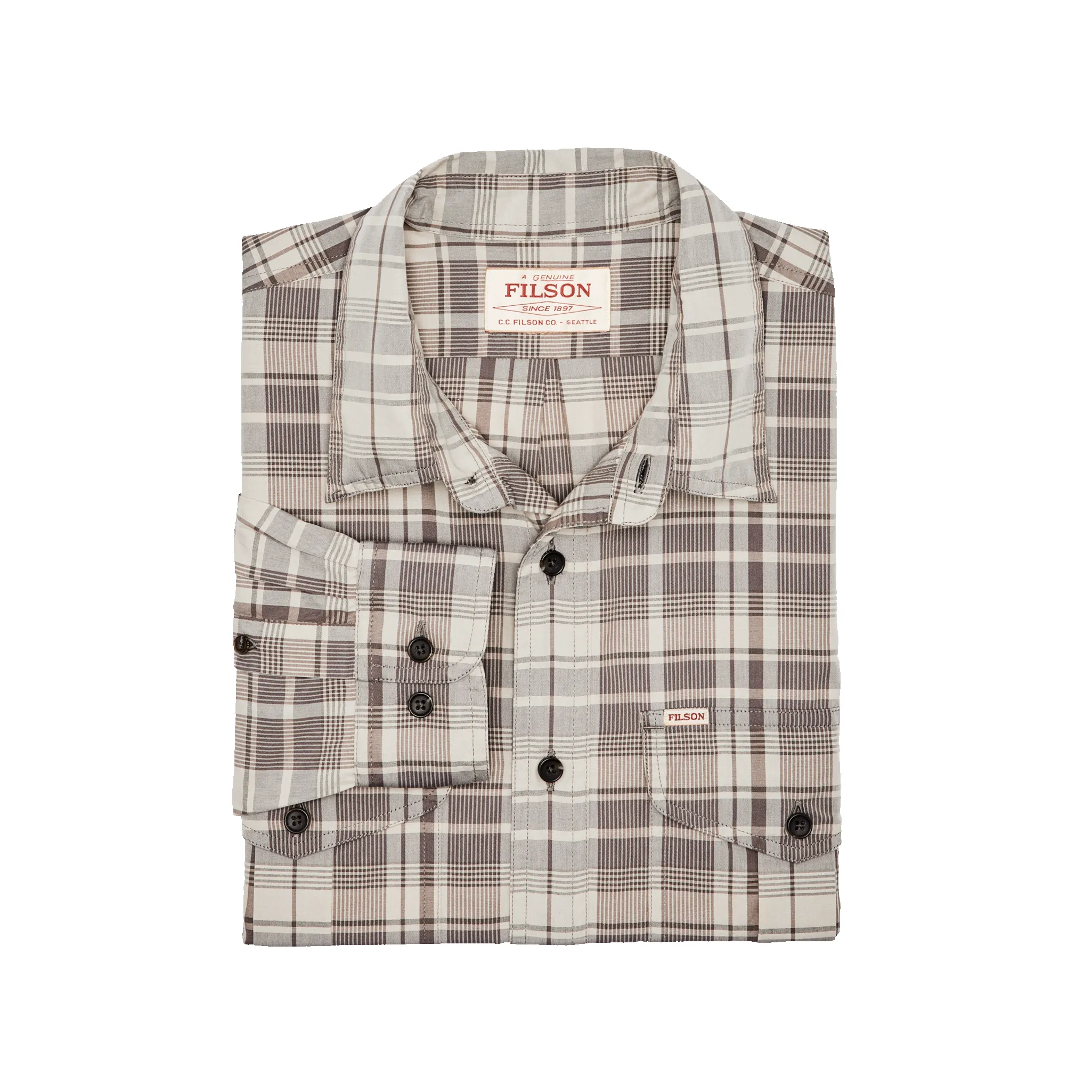 Filson's Washed Feather Cloth Shirt - Light Brown / Natural Plaid sold by Filson product image thumbnail 3