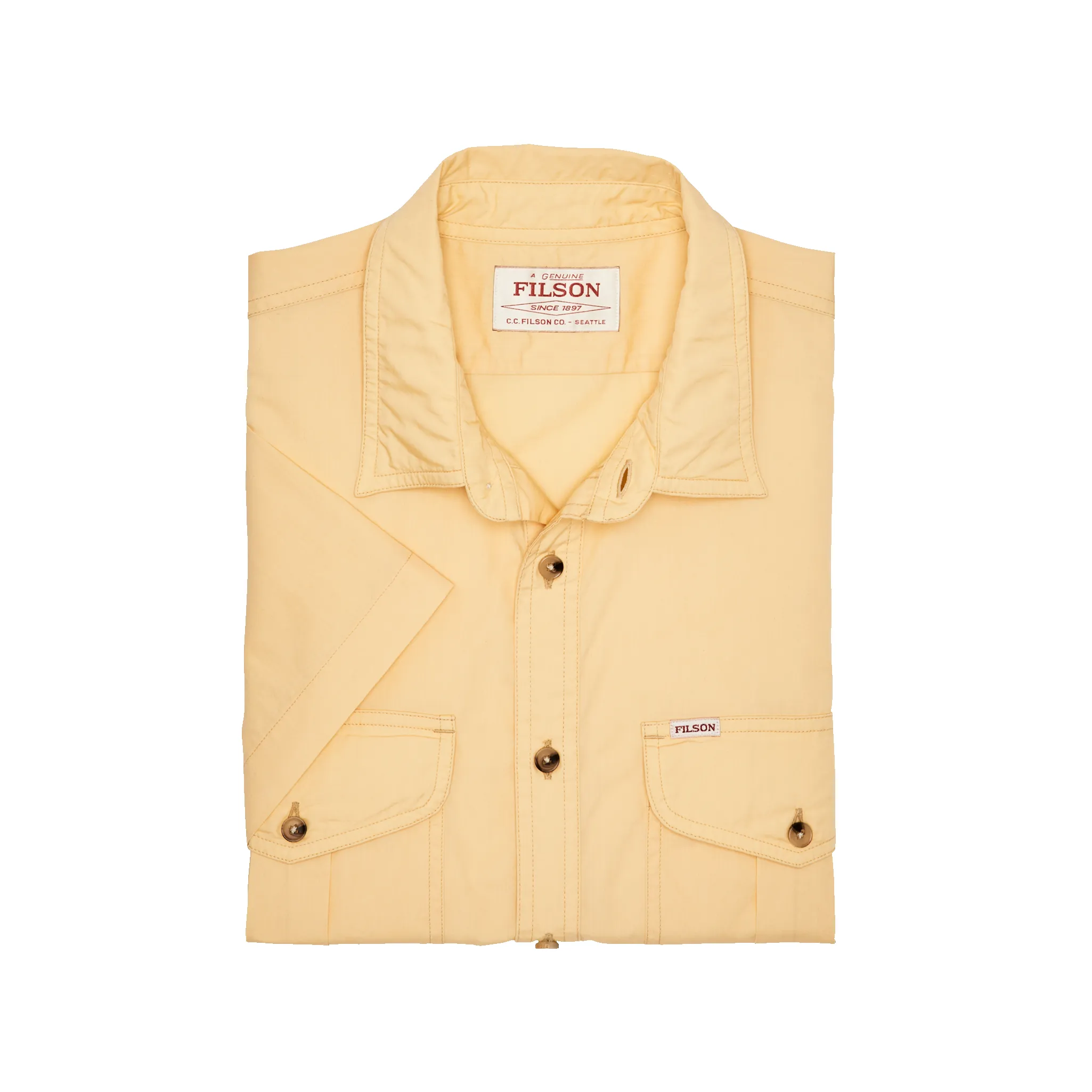 Filson's Washed Short Sleeve Feather Cloth Shirt - Straw sold by Filson product image thumbnail 3