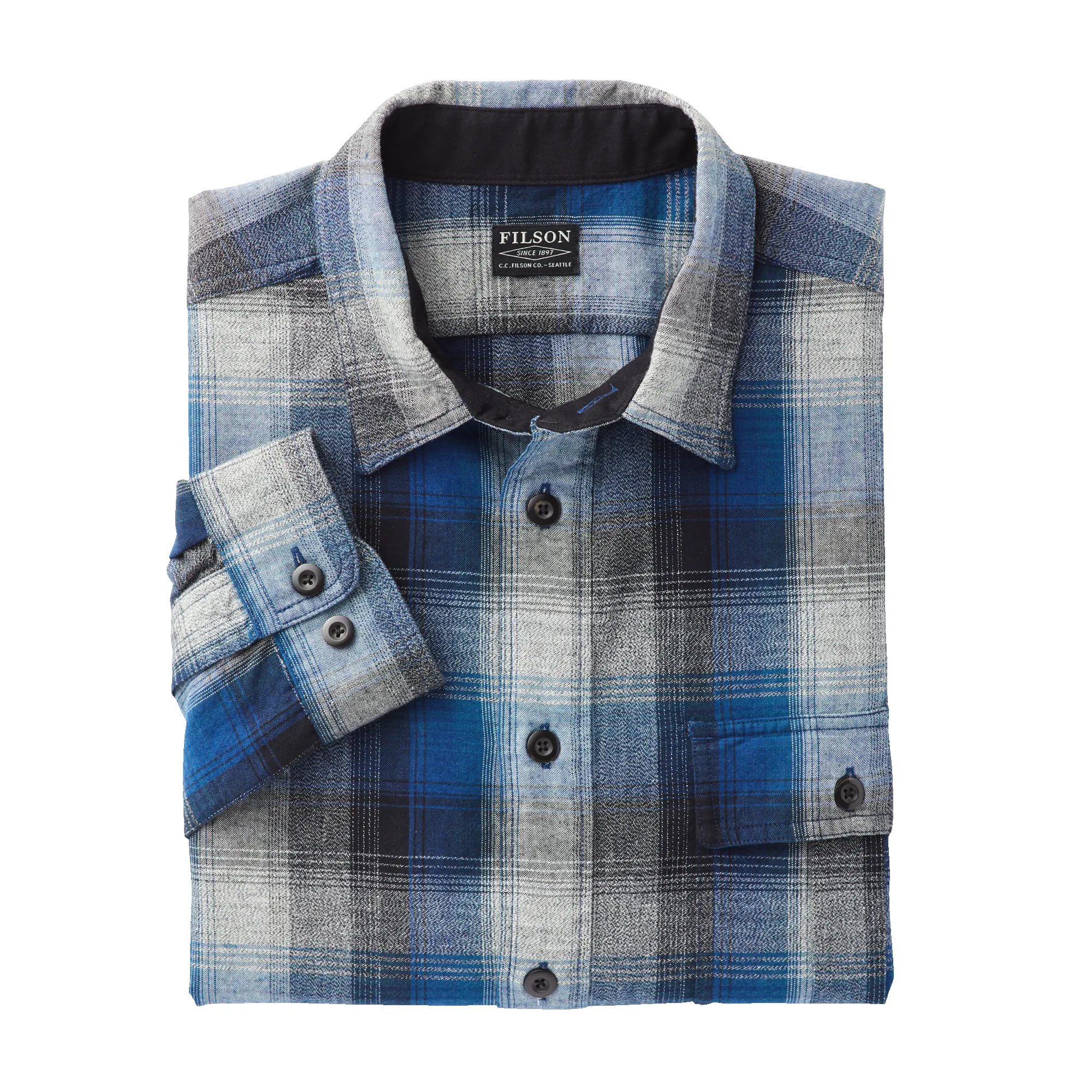 Rustic Oxford Shirt - Indigo/black/charcoal Plaid sold by Filson product image thumbnail 5