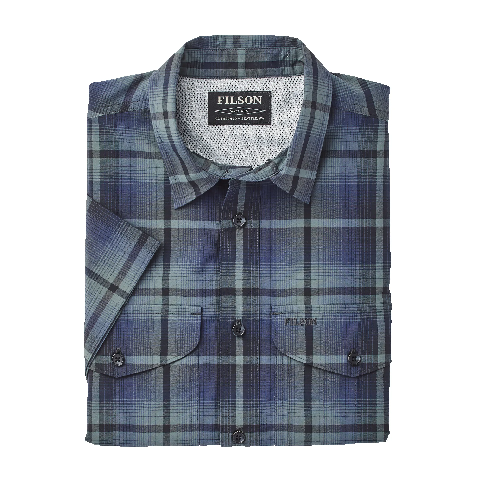 Twin Lakes Short Sleeve Sport Shirt - Navy/grey Plaid sold by Filson product image thumbnail 5