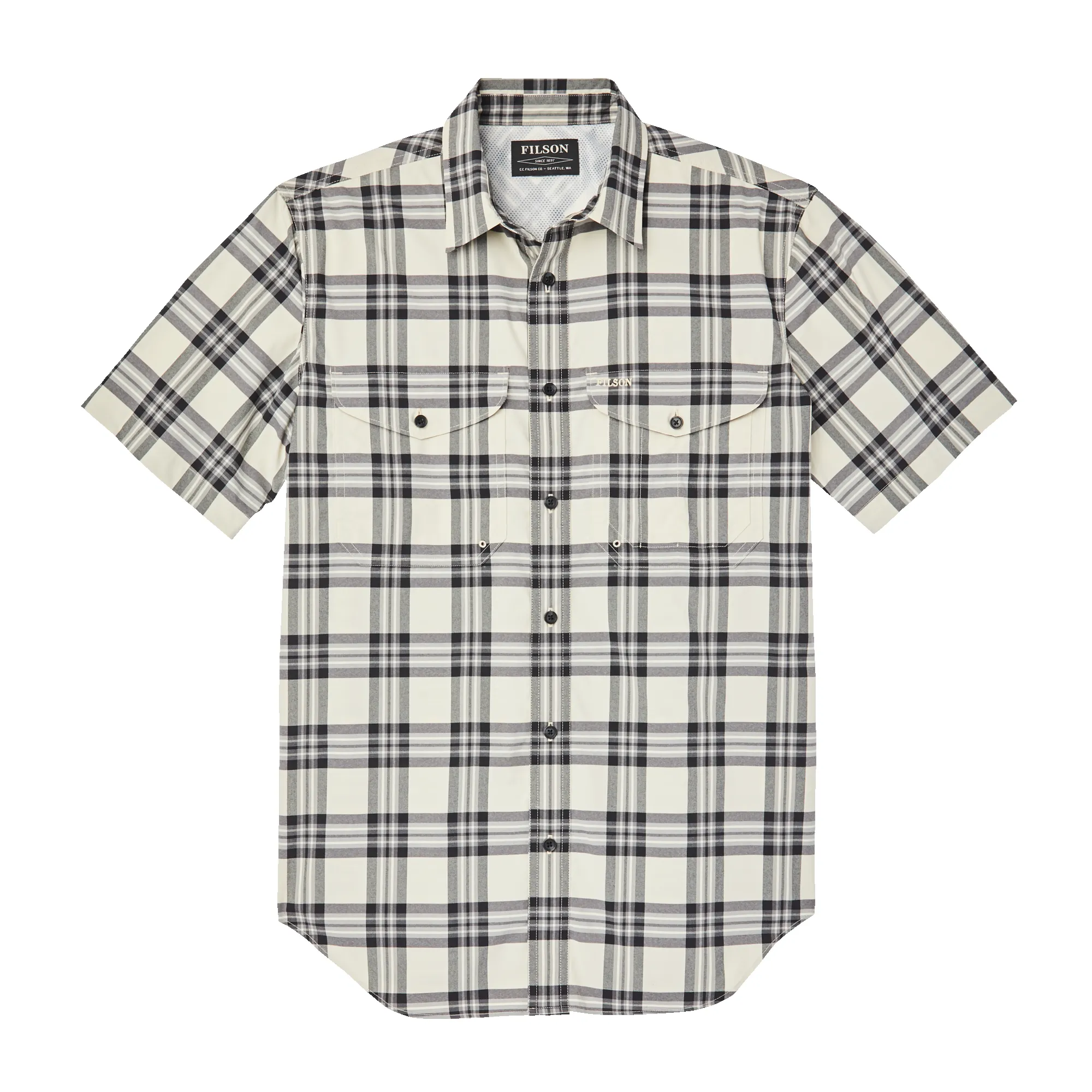 Twin Lakes Short Sleeve Sport Shirt - Cream/grey/black Plaid sold by Filson product image thumbnail 2