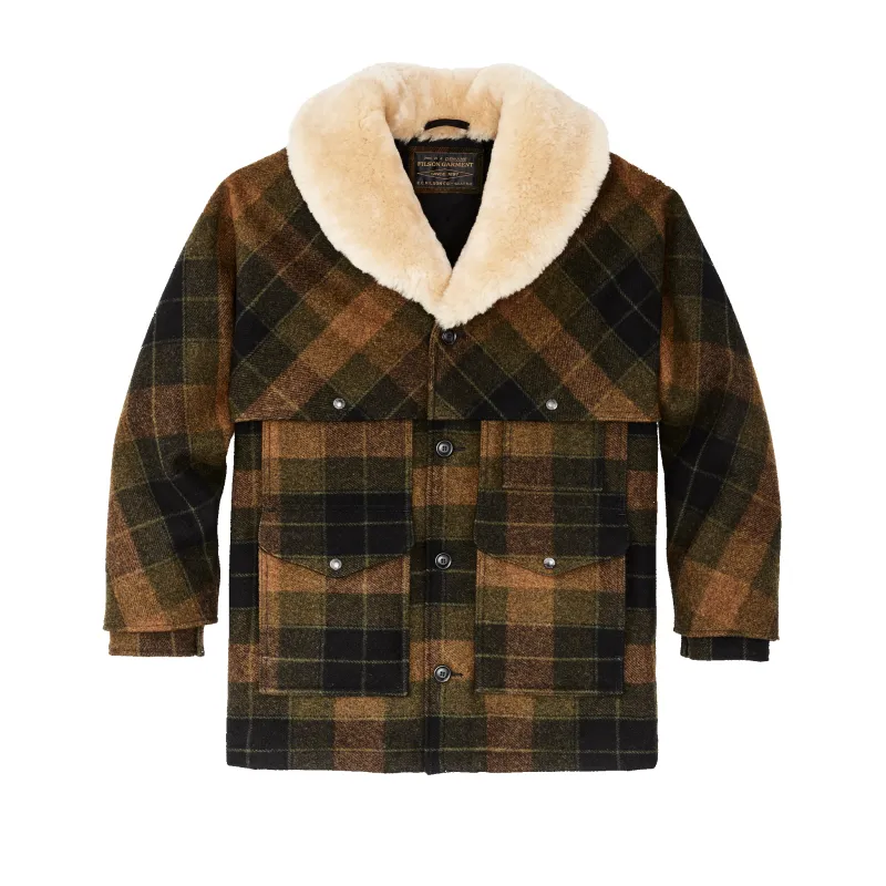 Lined Mackinaw Wool Packer Coat - Loden Heather Plaid sold by Filson