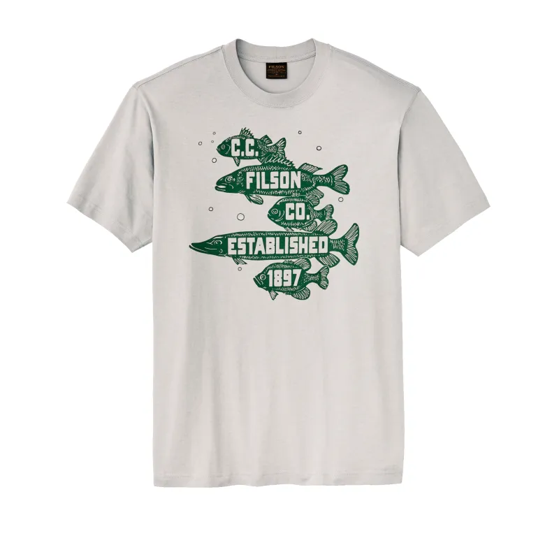 Frontier Graphic T-shirt - Fog / Fish Stack sold by Filson