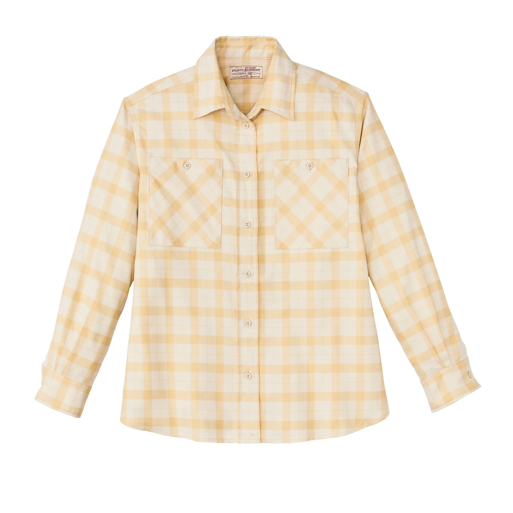 Women's Light Weight Alaskan Guide Shirt - Ivory / Straw Plaid sold by Filson
