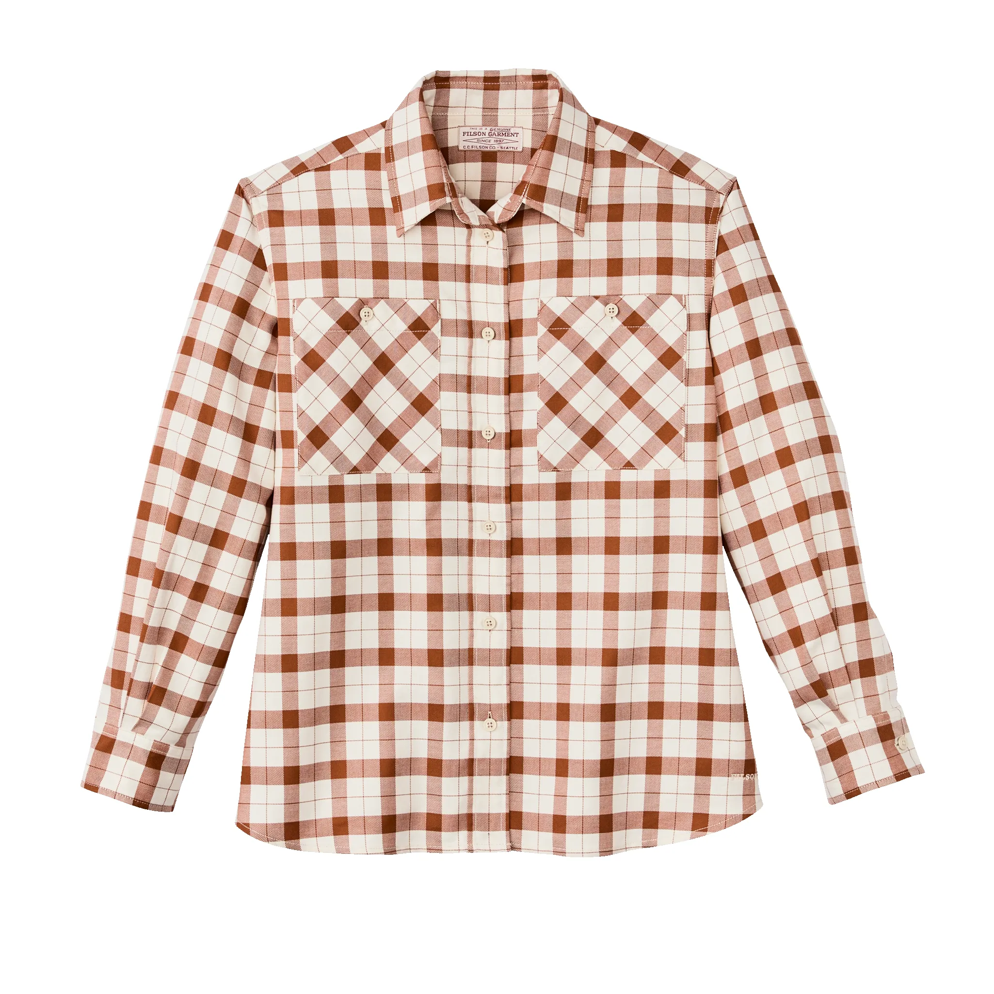 Women's Light Weight Alaskan Guide Shirt - Light Tan / Brown Plaid sold by Filson