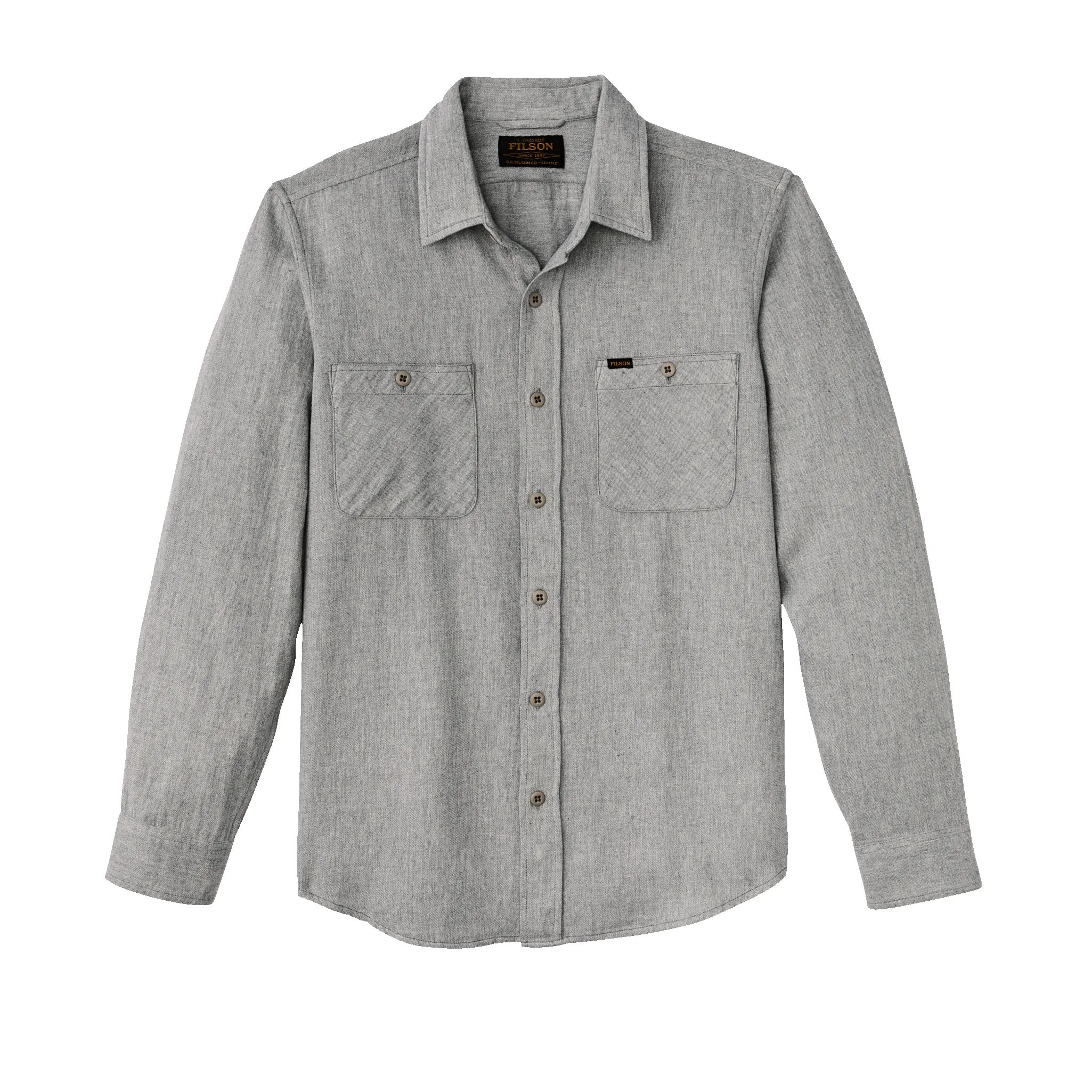 The Rangeland Flannel Shirt - Light Heather Gray sold by Filson