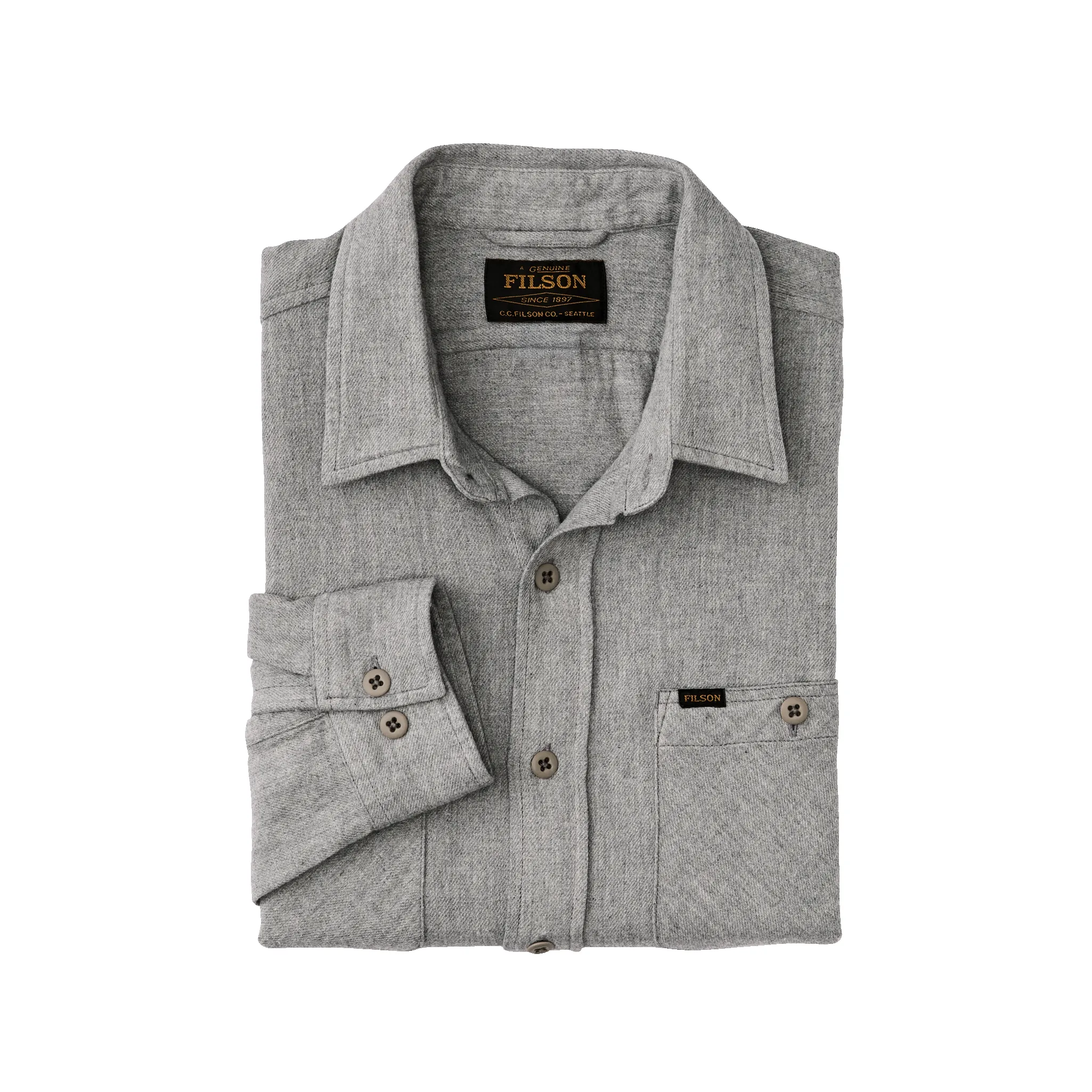 The Rangeland Flannel Shirt - Light Heather Gray sold by Filson product image thumbnail 4
