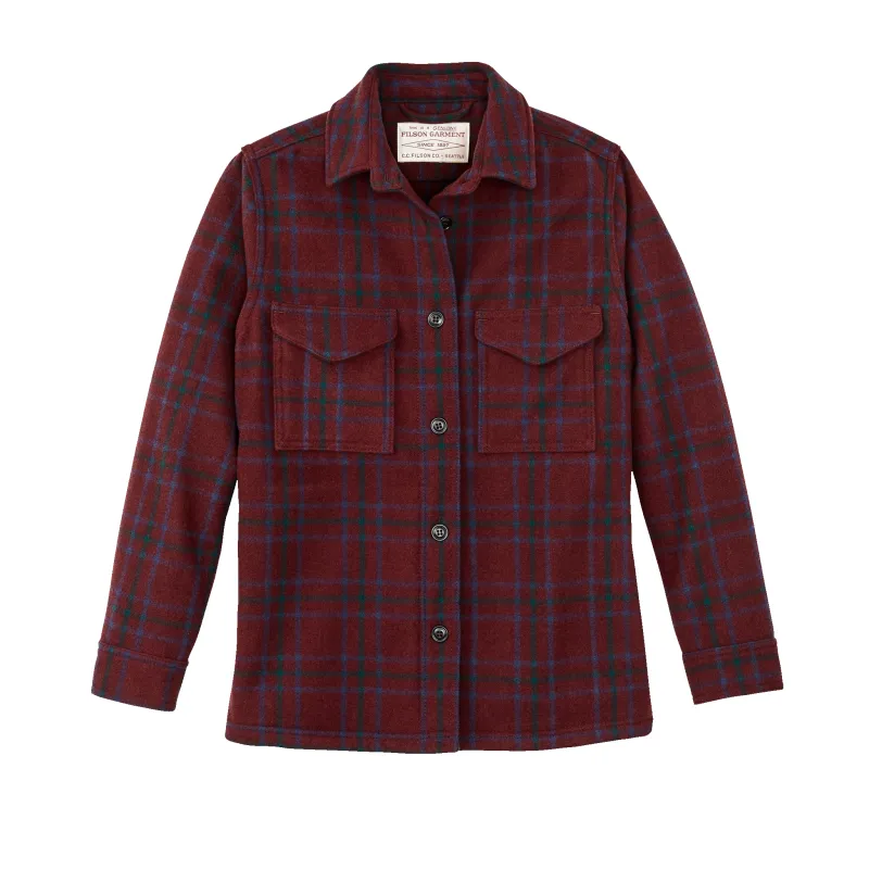 Women's Wool Jac-shirt - Deep Red Blue Green sold by Filson