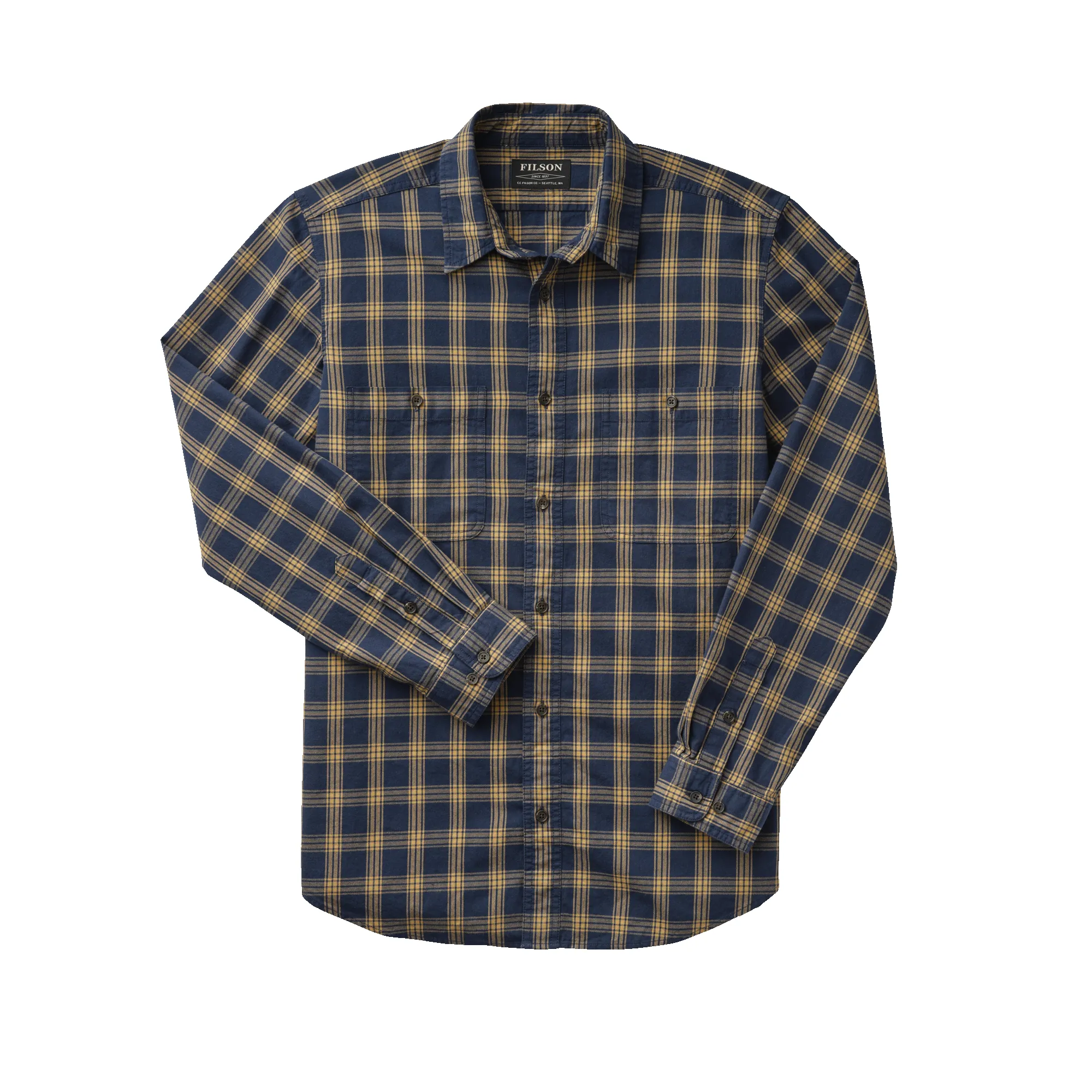 Wildwood Shirt - Bronze/navy Plaid sold by Filson