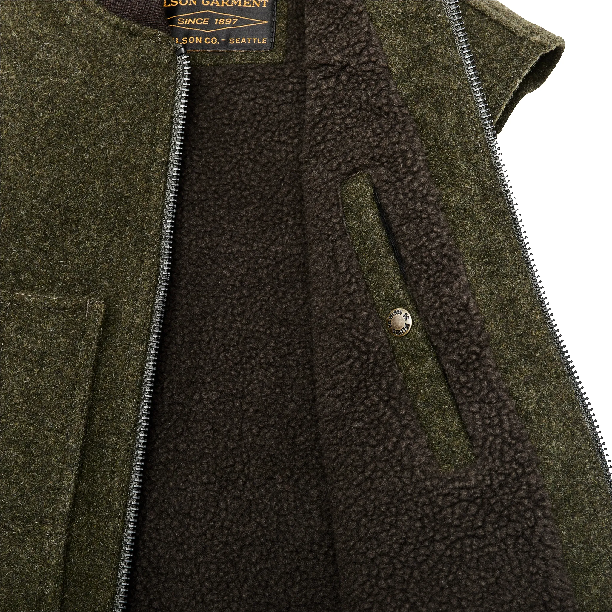 Lined Mackinaw Wool Work Vest - Forest Green sold by Filson product image thumbnail 5