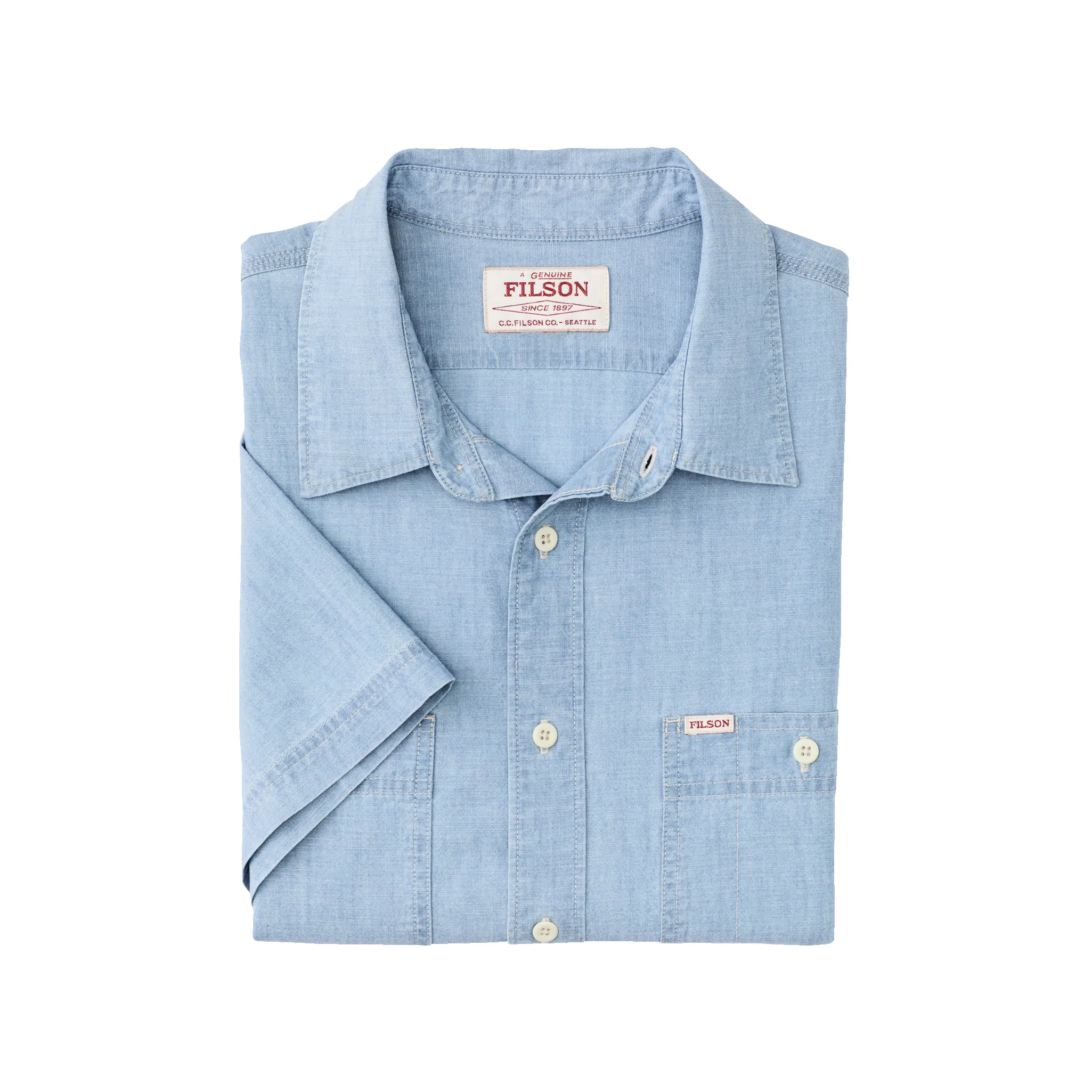 Short Sleeve Chambray Shirt - Light Indigo Chambray sold by Filson product image thumbnail 3