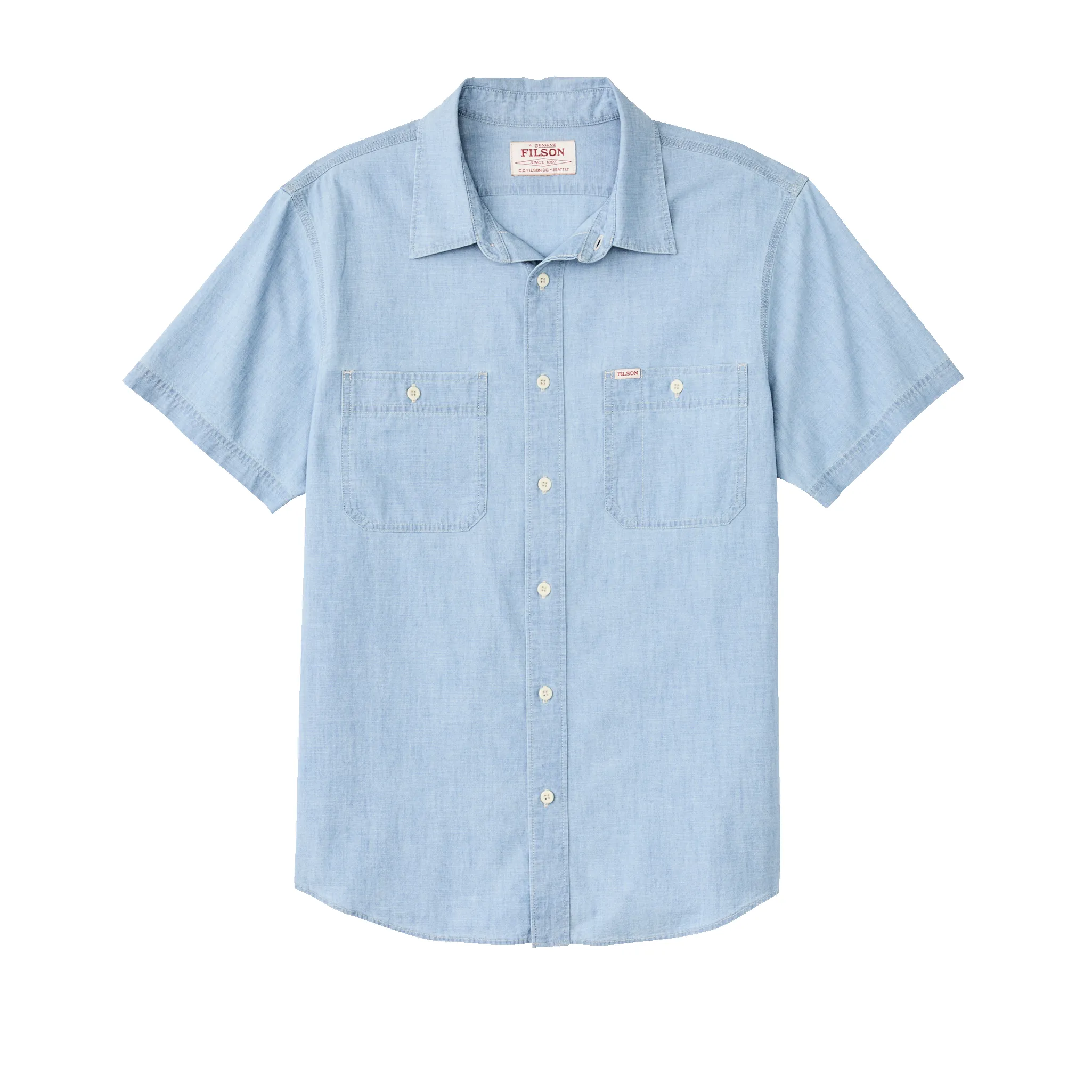 Short Sleeve Chambray Shirt - Light Indigo Chambray sold by Filson