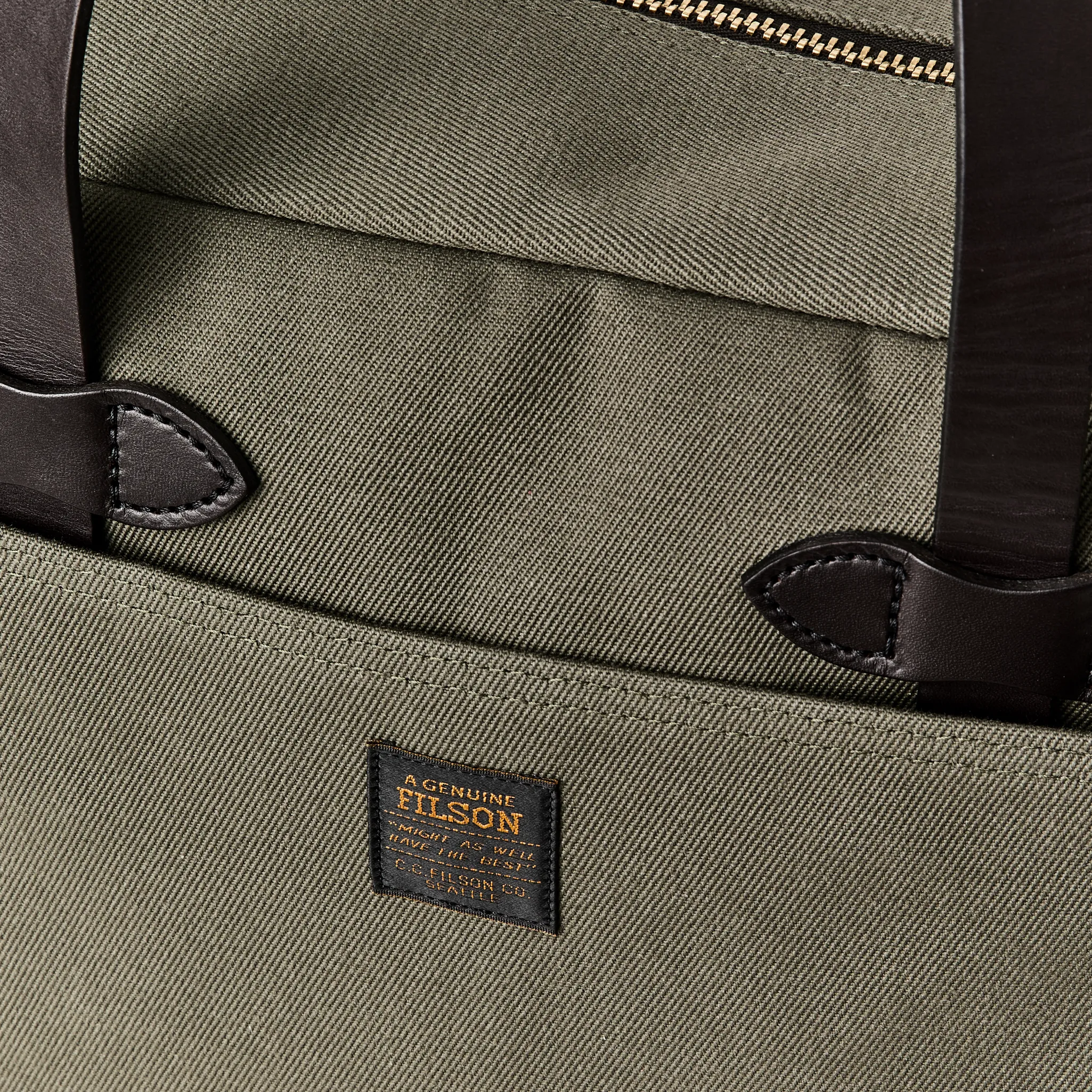 Rugged Twill Zipper Tote Bag - Otter Green sold by Filson product image thumbnail 2